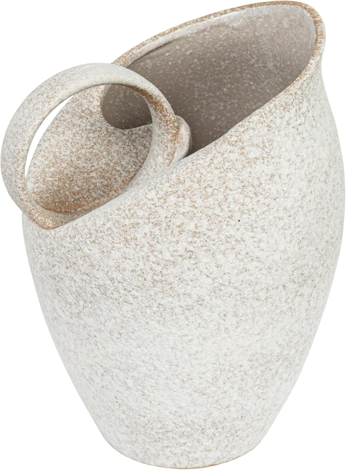 Bloomingville 9 Inches 82-Ounce Textured Stoneware Pitcher in Reactive Glaze, White