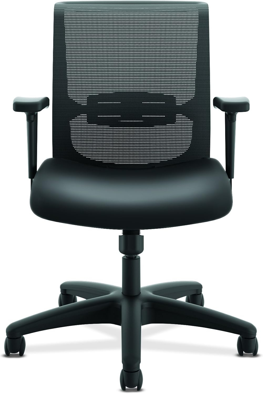 Convergence Mid-Back Task Chair with Swivel-Tilt Control Supports up to 275 lbs, Vinyl, Black Seat/Back, Black Base
