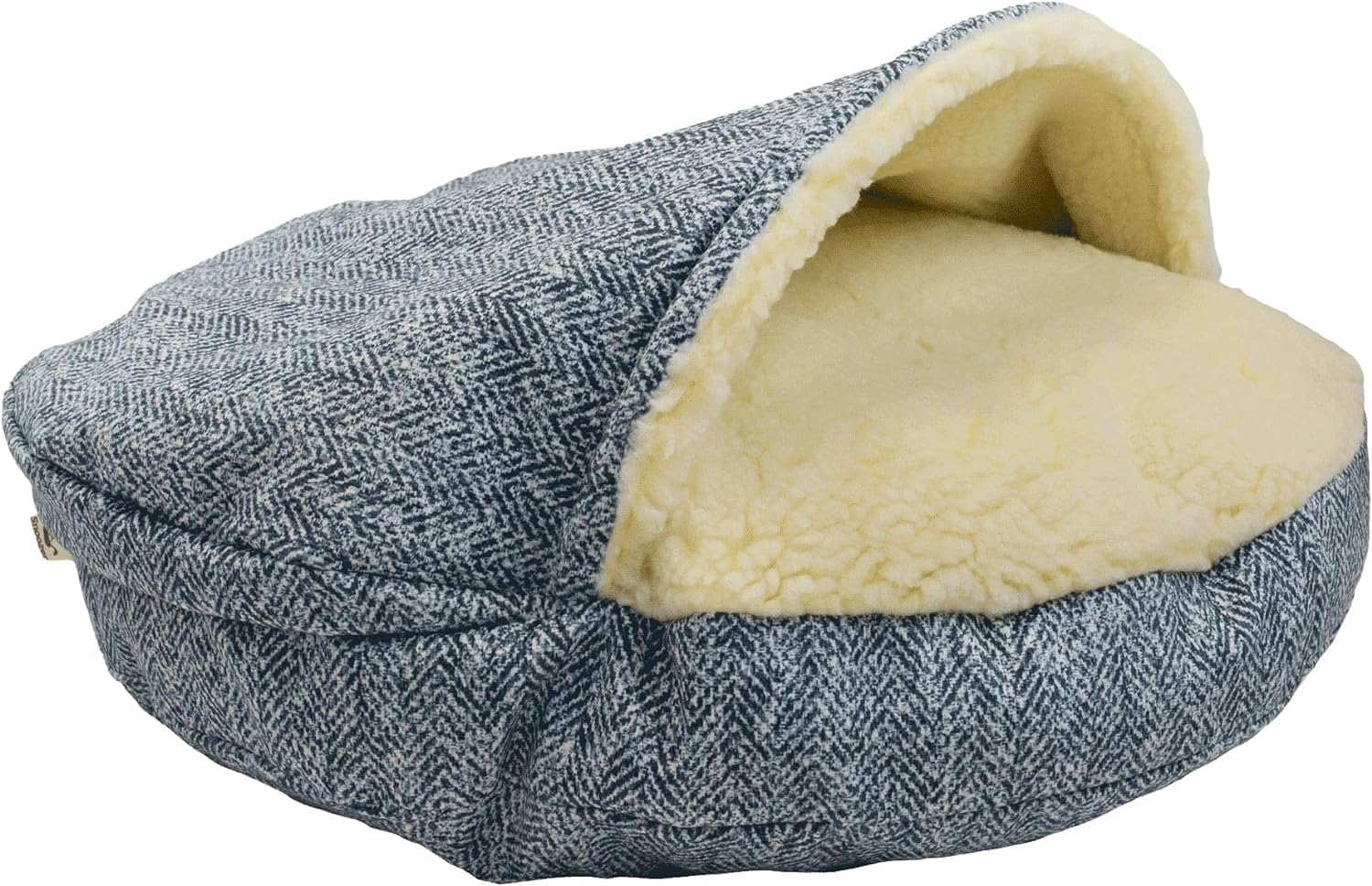 Snoozer Luxury Cozy Cave Dog Bed, Large, Palmer Indigo, Hooded Nesting Dog Bed