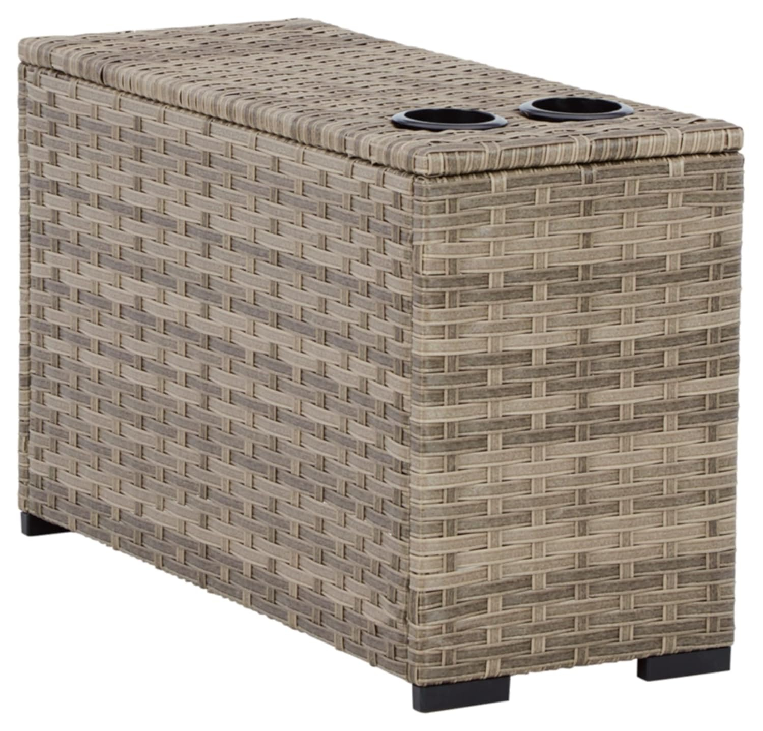 Signature Design by Ashley Contemporary Calworth Outdoor Console, Beige