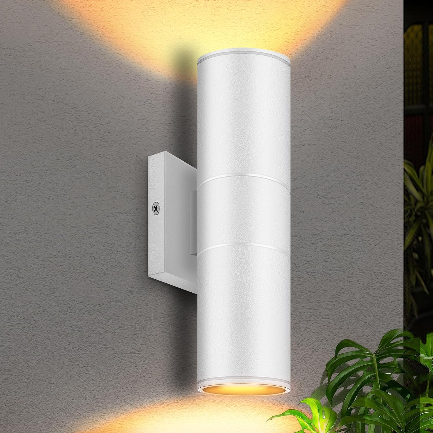 Outdoor Wall Light Fixtures: Cylinder Outdoor Wall Sconce Light - Aluminum Modern Exterior Wall Llights for Porch