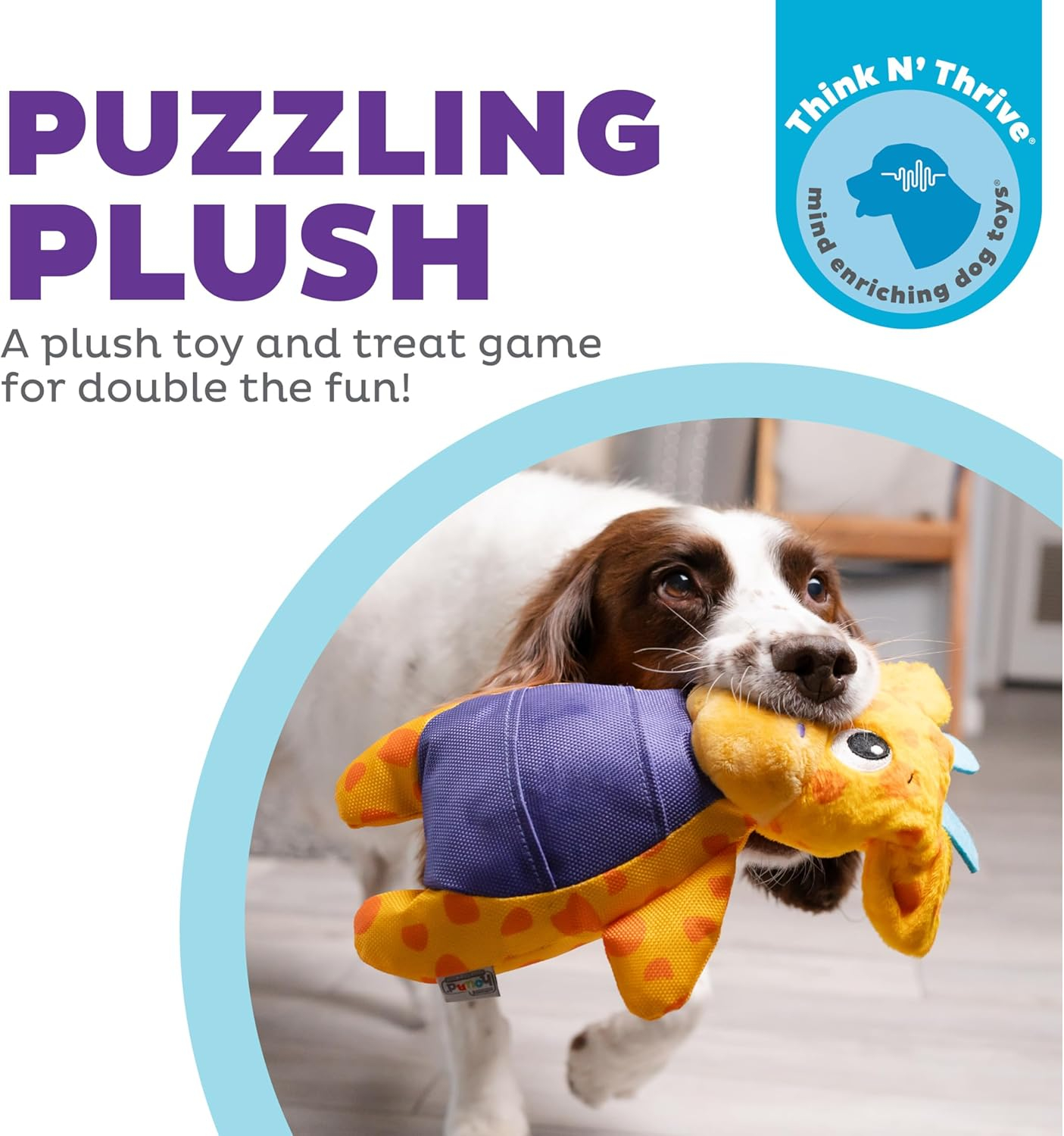 Kyjen  Outward Hound Nina Ottosson Puzzle Palz Interactive Plush Giraffe Dog Toy, Yellow