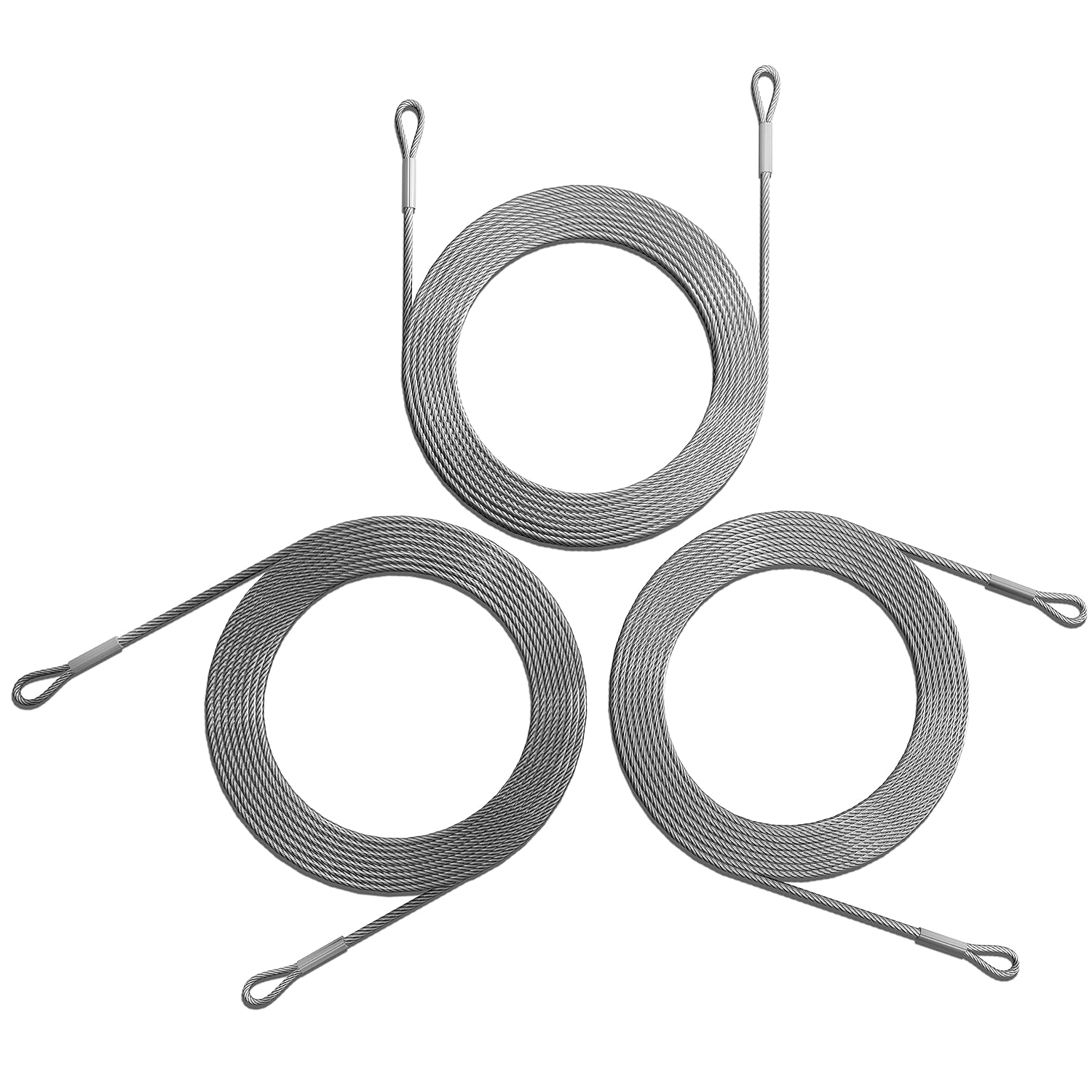 ColourTree 36ft x 12ft Silver Triangle Wire Cable Ropes, for Sun Shade Canopy