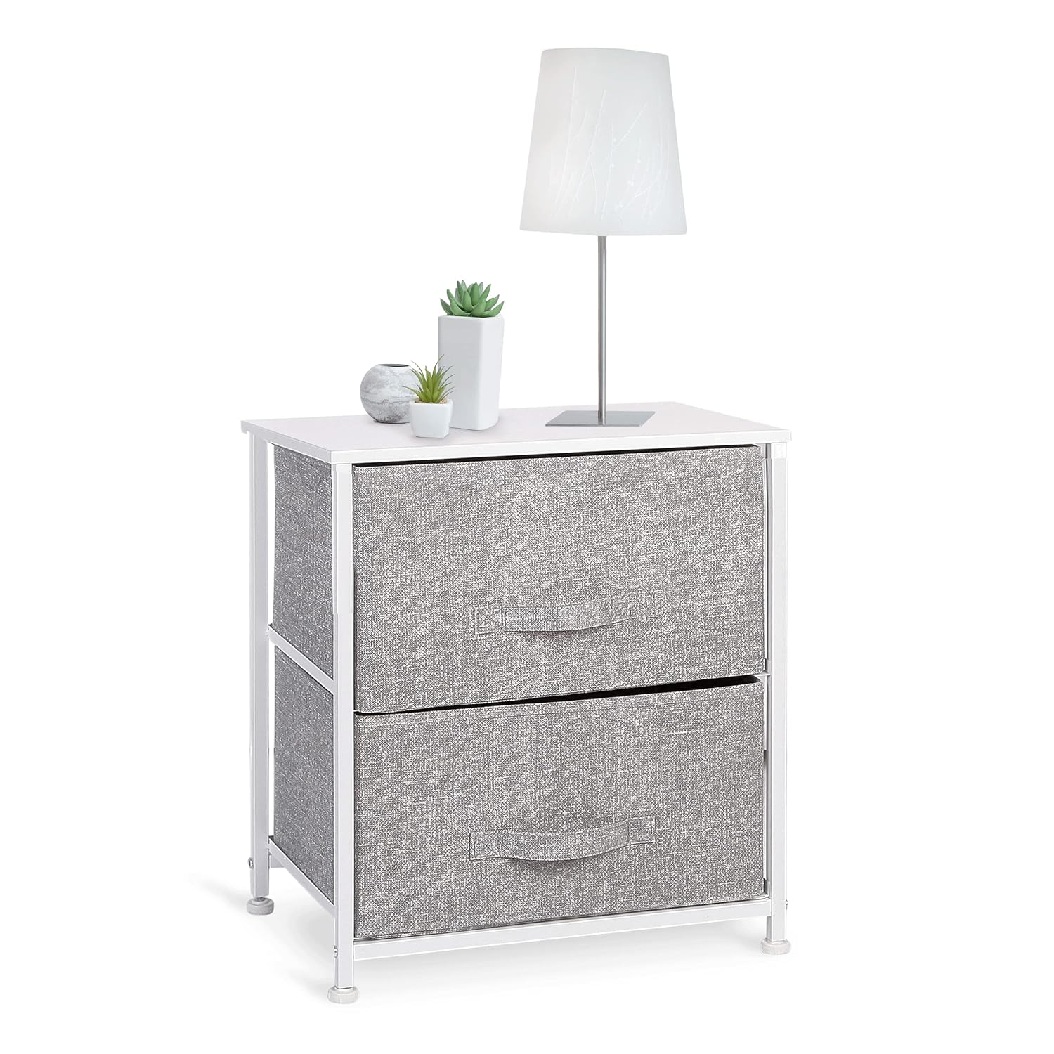Bigroof Dresser Storage Organizer, Fabric Drawers Closet of Drawers Storage Unit for Bedroom Steel Frame Wood Top(Light Gray-7 Drawers)