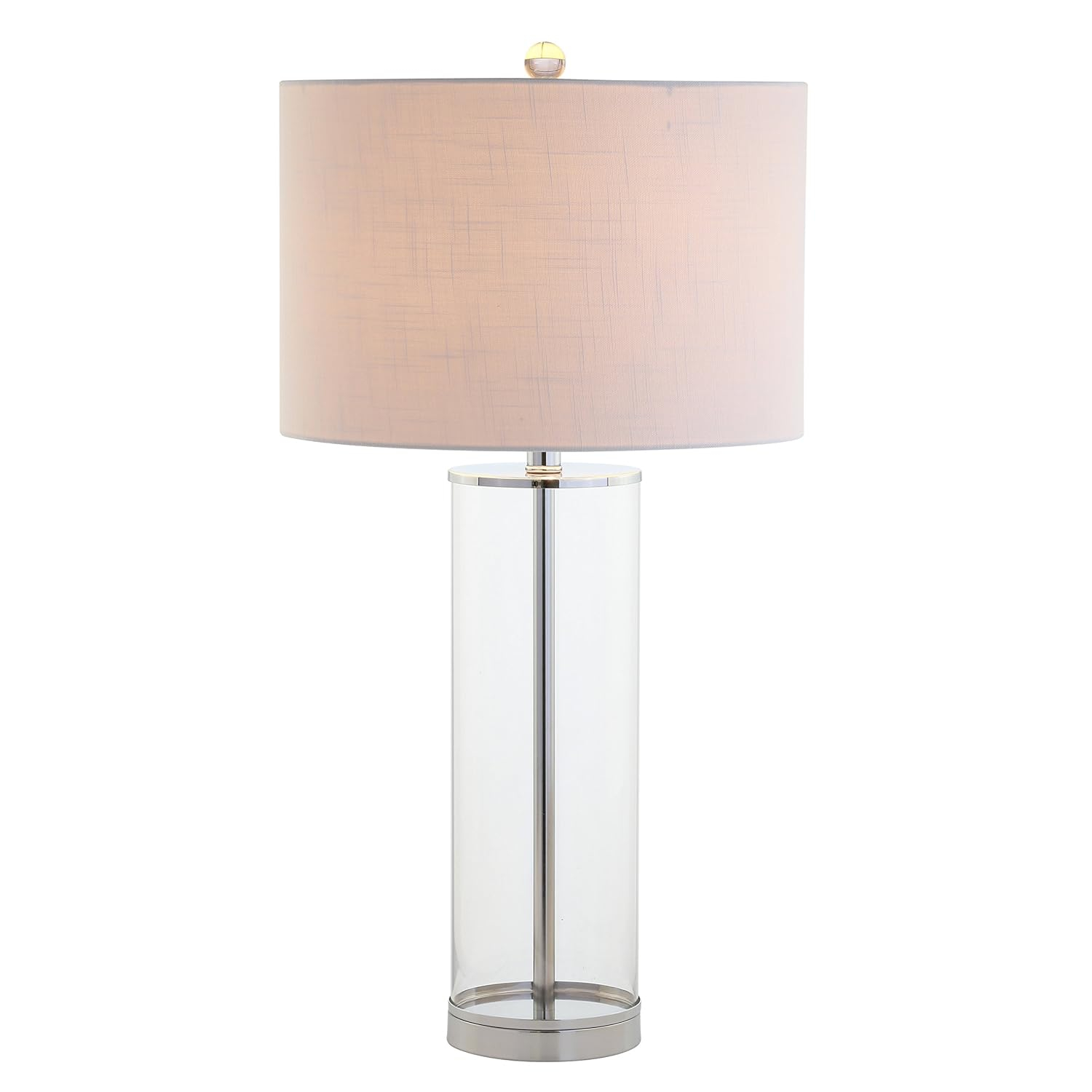 JONATHAN Y JYL2004A Harper 29" Glass LED Table Lamp, Modern, Contemporary, Minimalist for living room, dinning room, bedroom, office Bulb Included, Clear/Chrome