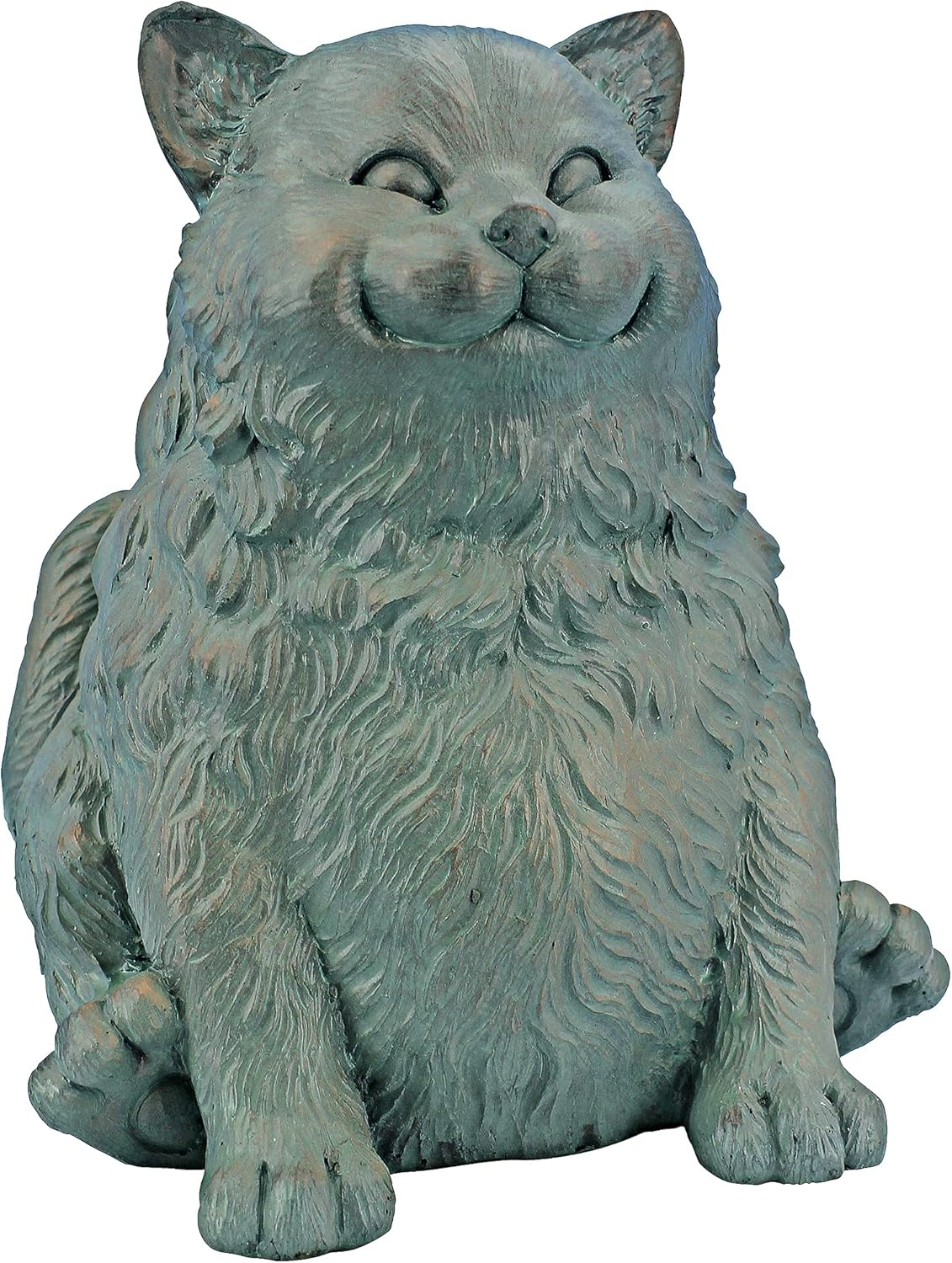 Design Toscano Sitting Phat Cat Animal Statue, 8 Inch, Resin, Faux Bronze Finish