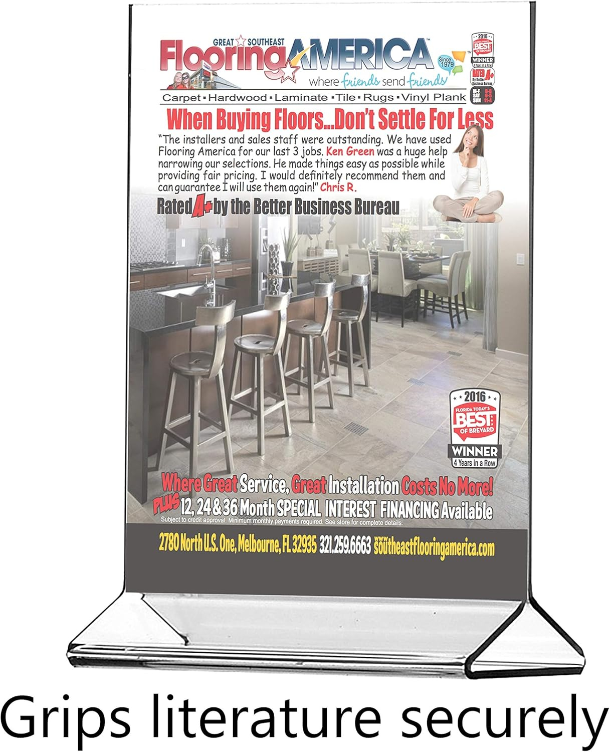 Acrylic Table Tent Menu/Card Holders - 4" x 6"