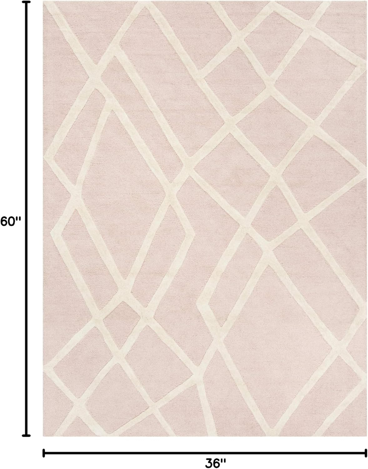 SAFAVIEH Kids Abstract Wool Area Rug, Pink/Ivory, 3' x 5'