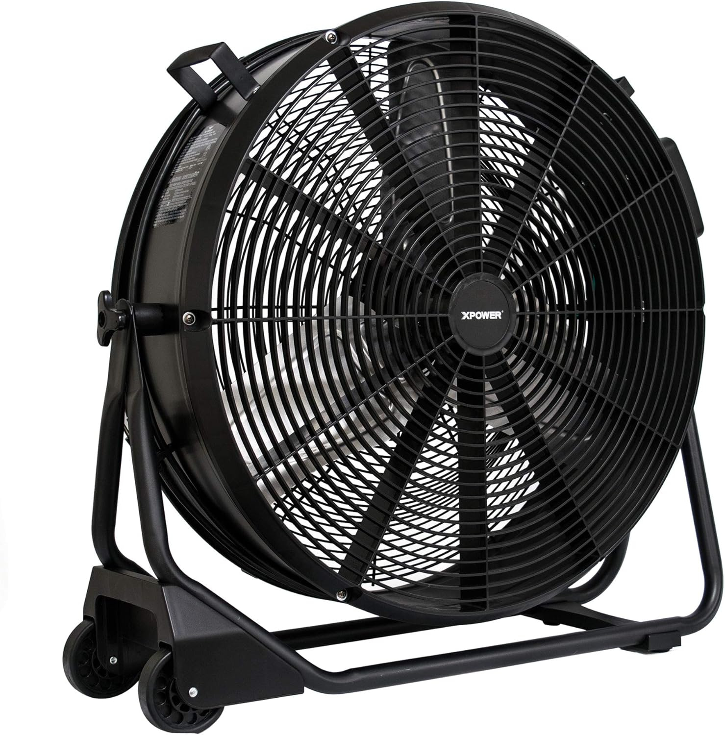 XPOWER FD-630D 1/2 HP 5800 CFM 1.8 Amps Variable Speed Enclosed Brushless DC Motor High Velocity 24” Drum Fan