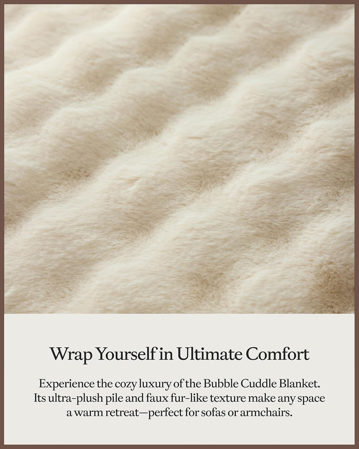 Oversized Cream Faux Fur Ultra-Soft Machine Washable Throw Blanket