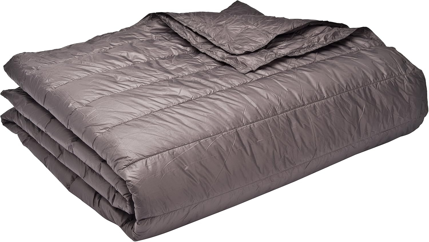 PUFF Down Alternative Indoor/Outdoor Water Resistant Blanket with Extra Strong Nylon Cover, Twin, Pewter