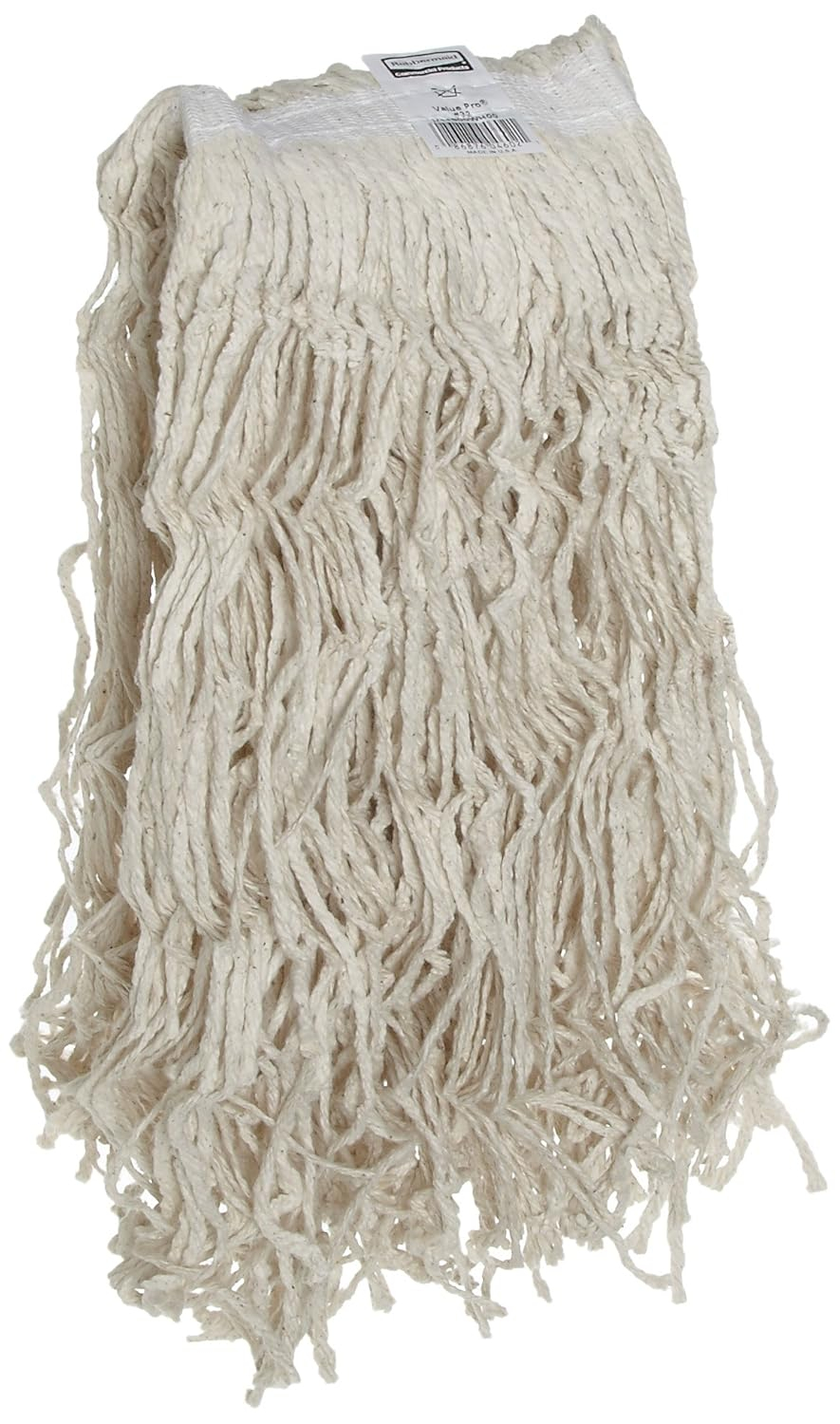 Extra Large White Cotton Wet Mop Head with 1 Inch Band