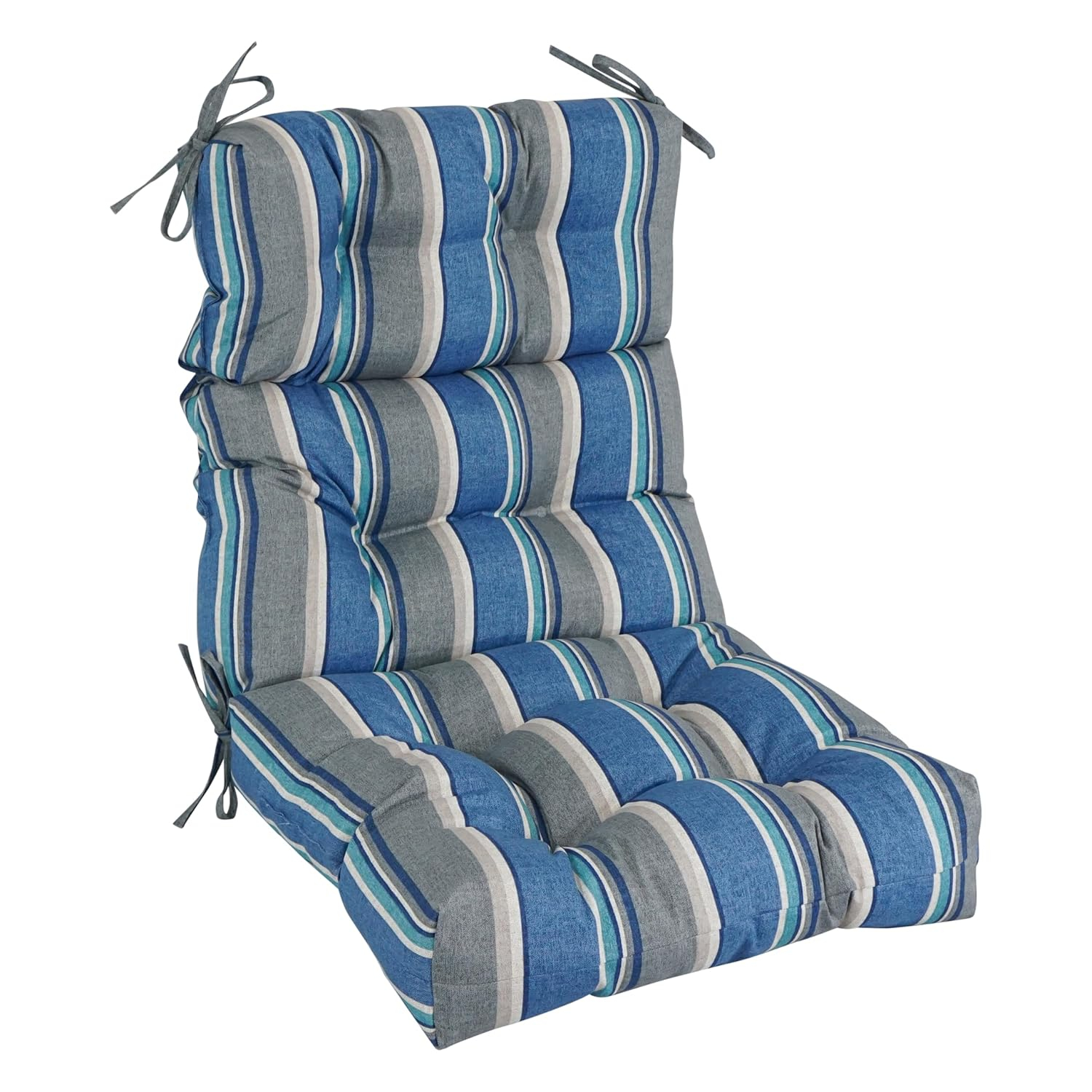 Sovaro Denim Blue and Gray Polyester Outdoor Chair Cushion