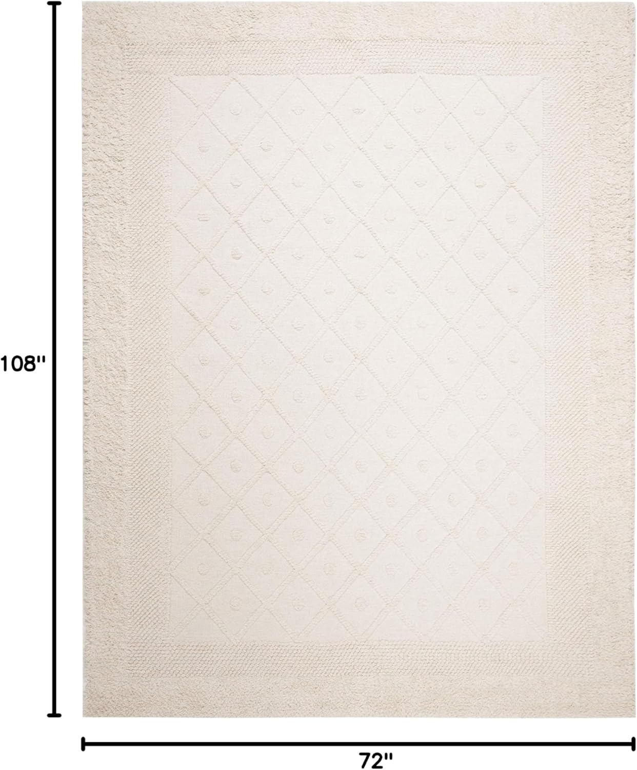 SAFAVIEH Kenya Ulysses Solid Geometric Area Rug, Ivory, 6' x 9'
