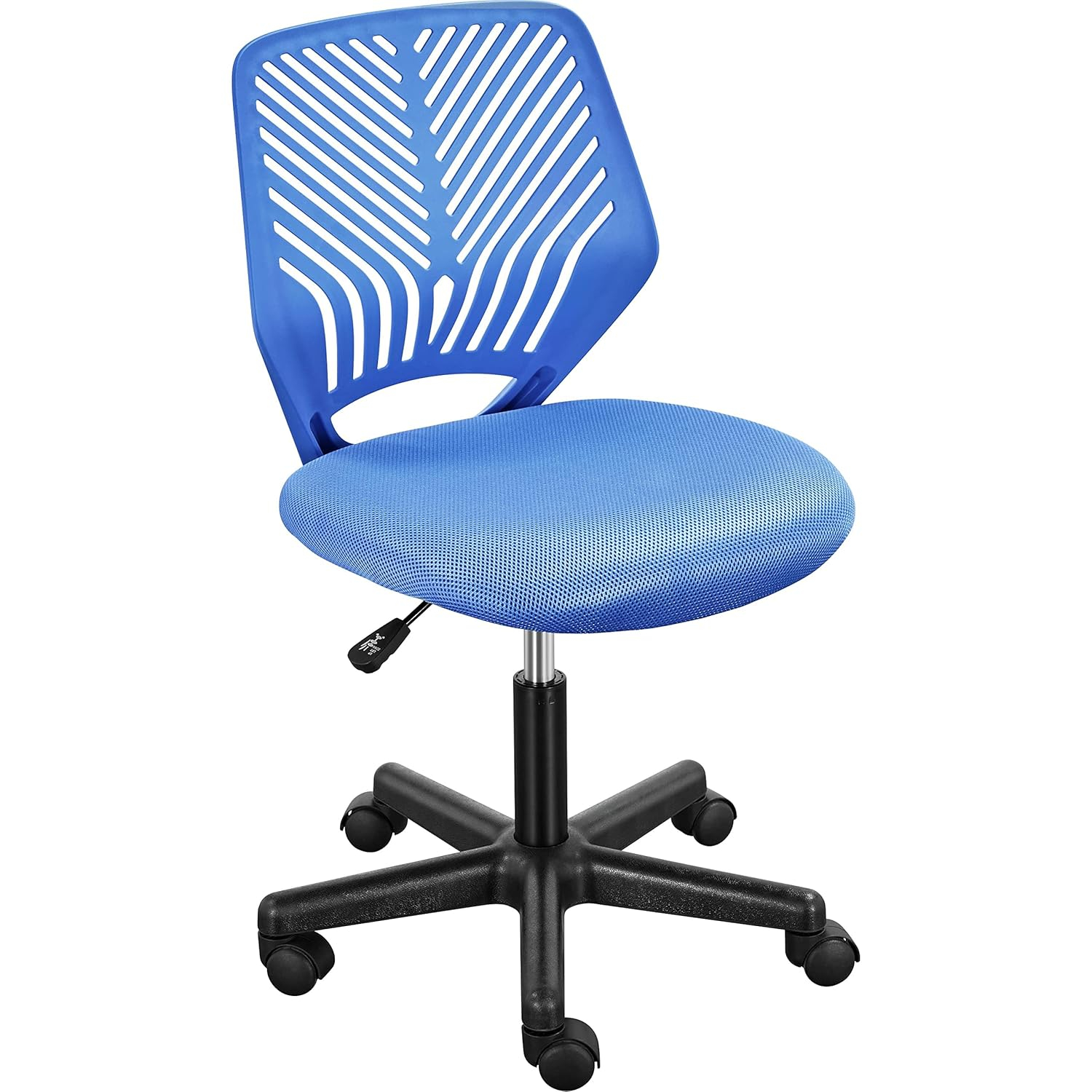 Gexandy Armless Office Chair Back Mesh Desk Chair Computer Chair Ergonomic Task Rolling Swivel Chair Back Support Adjustable Modern Chair with Lumbar Support, Blue