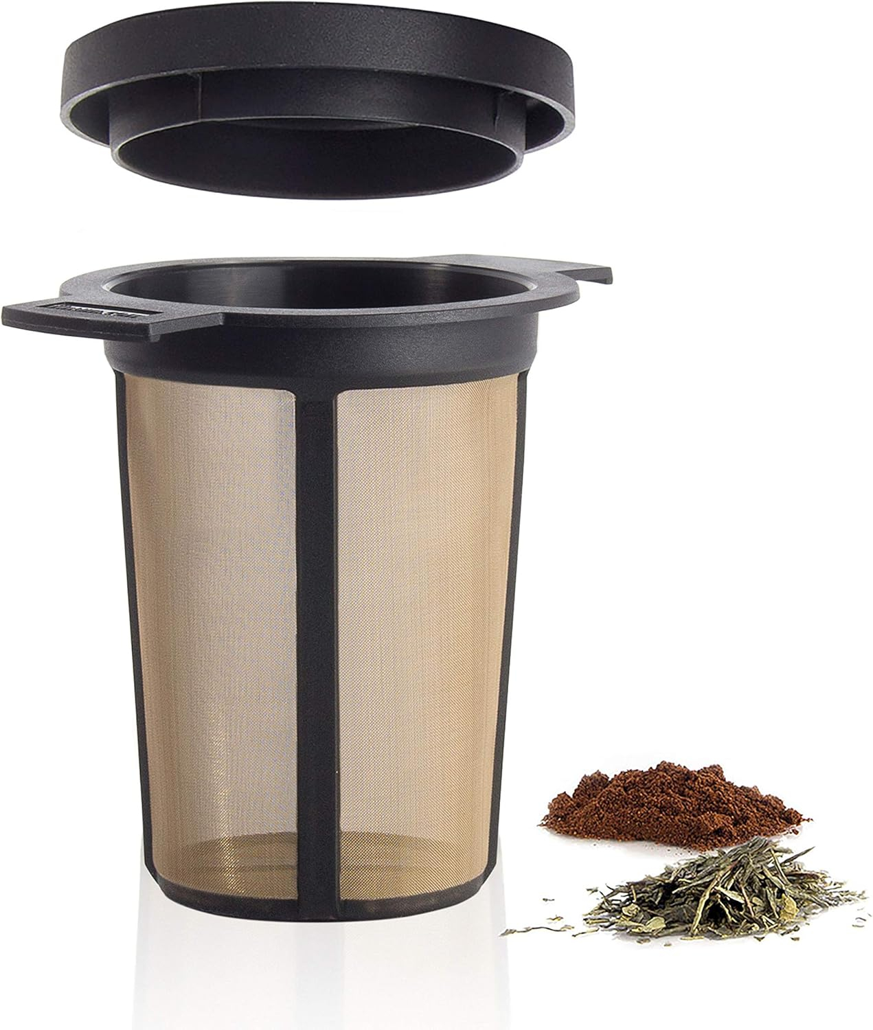 Reusable Stainless Steel Coffee and Tea Infusing Mesh Brewing Basket, Large, Black