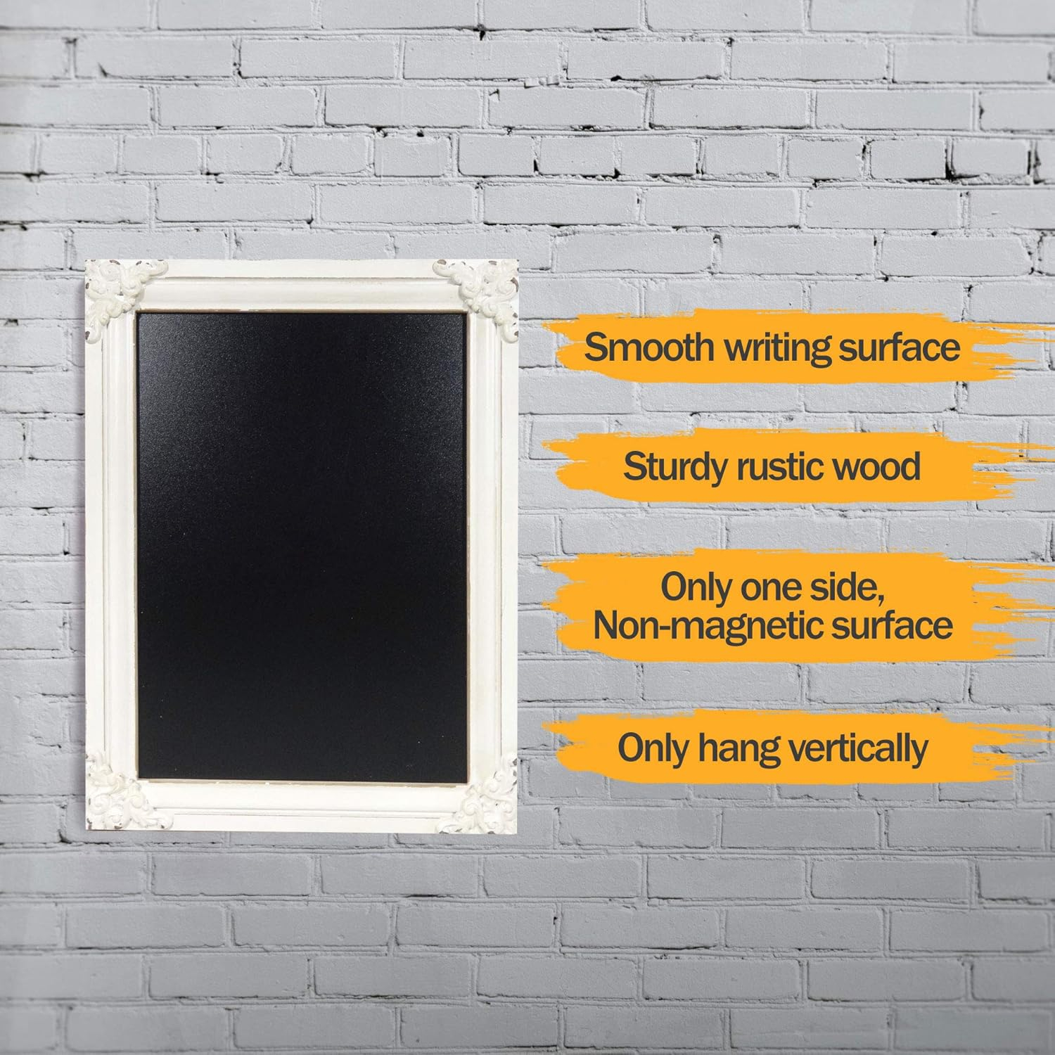 NIKKY HOME Decorative Chalk Board Farmhouse Kitchen Chalkboard Wall Sign Framed Hanging Display Non-Porous Easy to Clean 16" x 12" Rustic Blackboard for Weddings, Birthdays, Restaurant, Menu