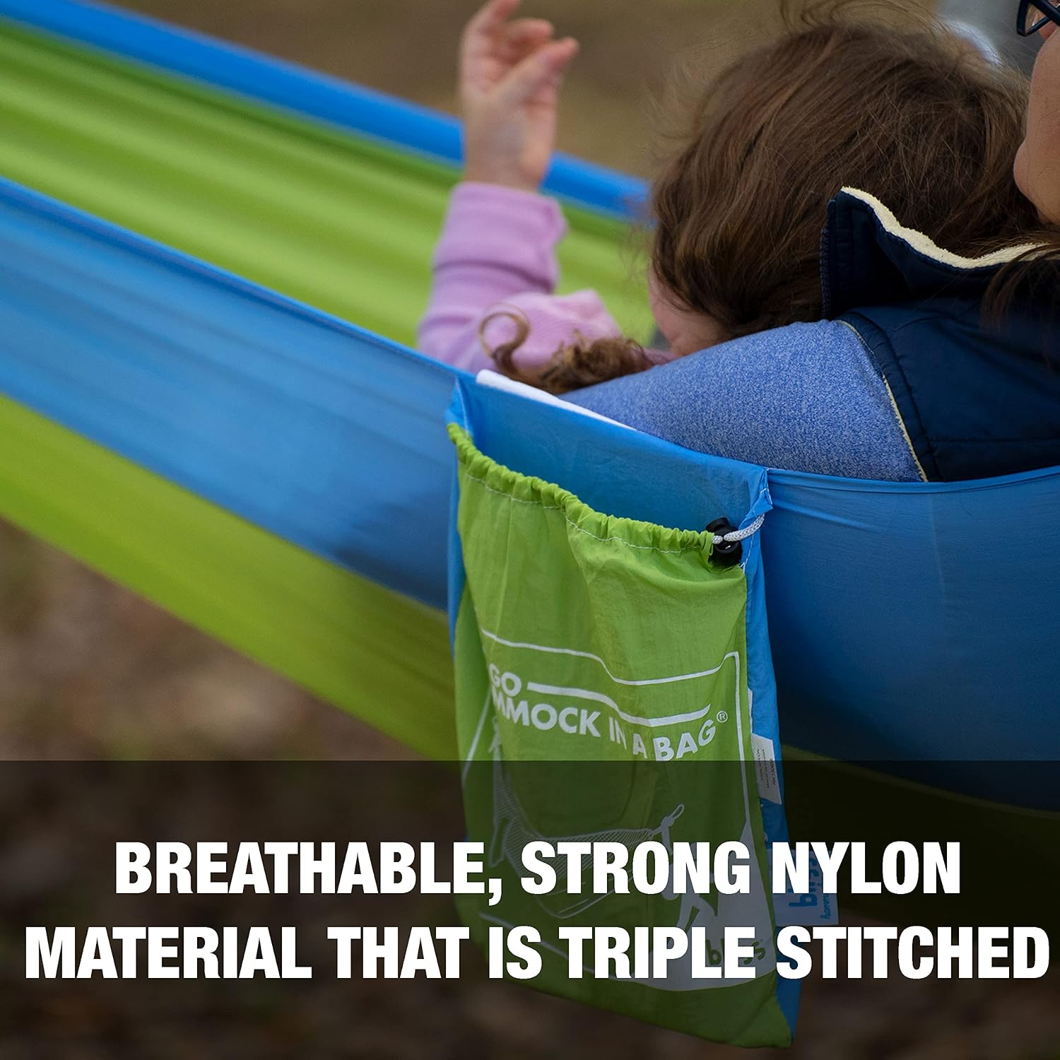 Bliss Hammocks BH-406XLS-N-MM Hammock in a Bag w/ Mosquito Net & Adjustable Tree Straps, 54-in. Wide, Weather & UV Resistant, 350 Lb. Capacity (Mermaid)
