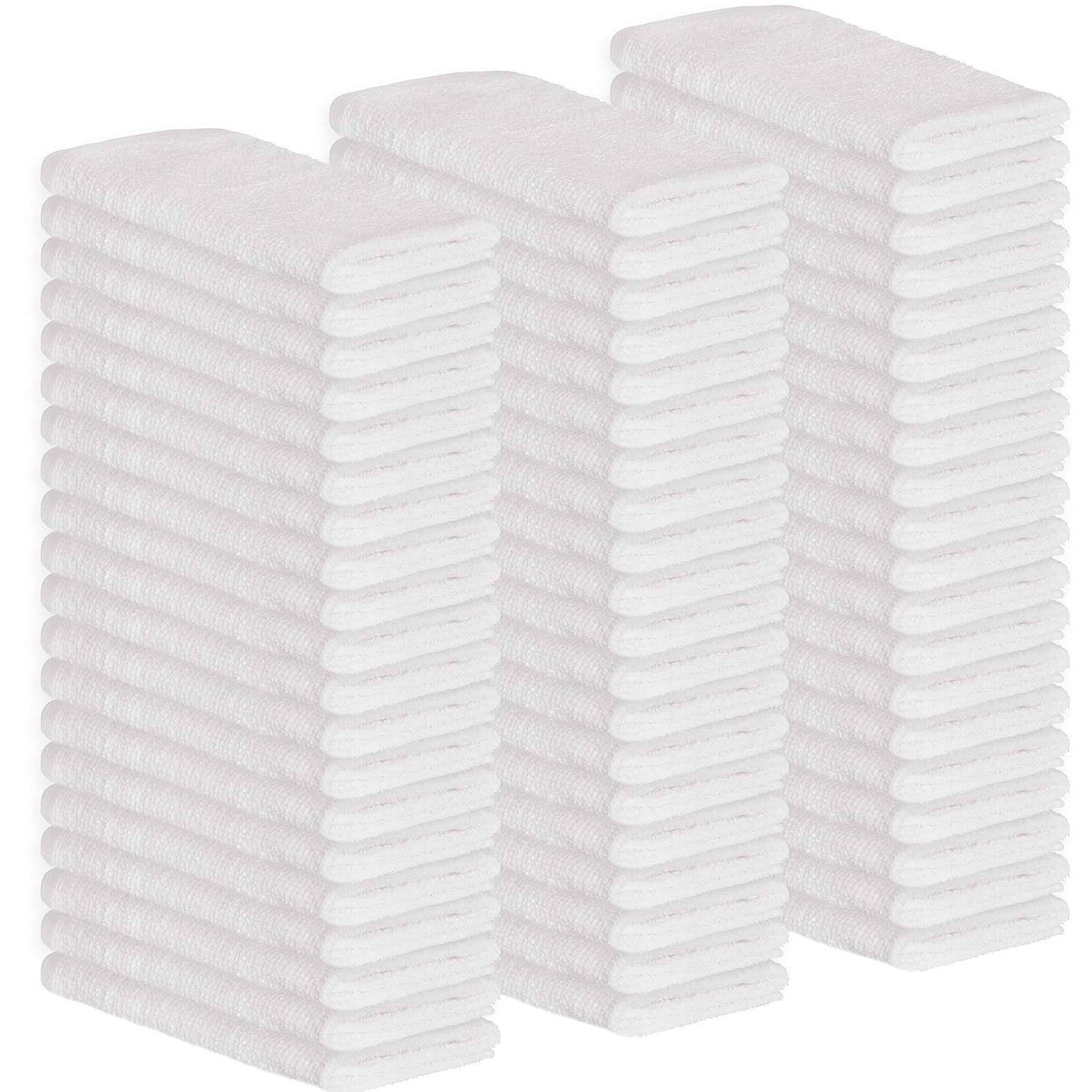 GREEN LIFESTYLE Terry Towels, White Rags, Bar Towels 100% Cotton Absorbent and Durable, Multipurpose Cleaning Rags, Cotton Cleaning Rags, Kitchen Rags, Reusable Shop Rags (14”x17”, Pack of 60)