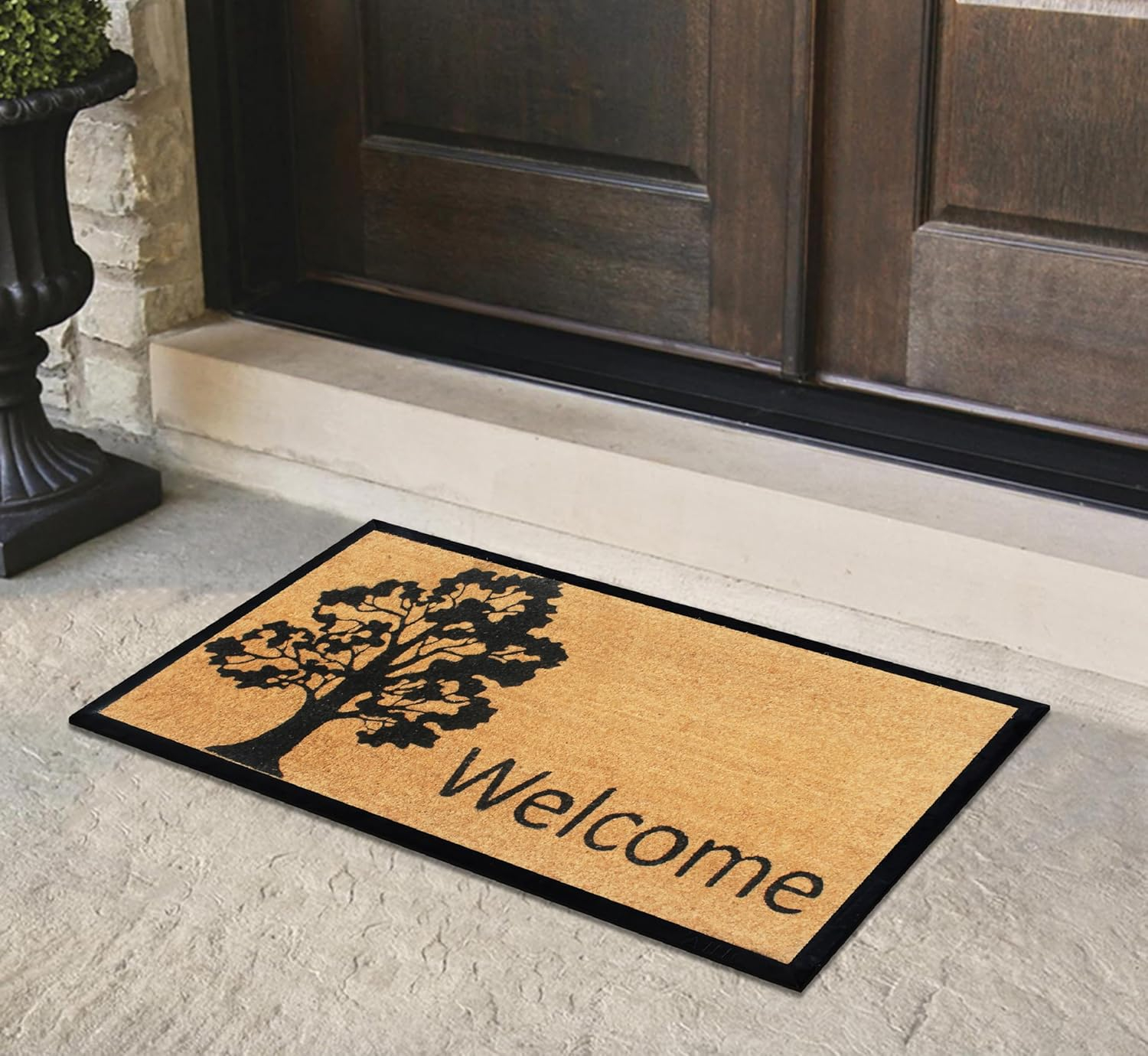 A1 Home Collections Entrance Door Mats, 24” x 48”, Durable Large Doormat, Non-Slip Welcome Doormat, Rubber Backed Thin-Profile Heavy Duty Door Mat, Doormat for Front Door, High Traffic Areas