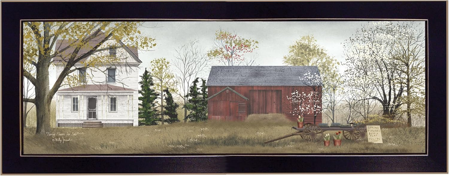 Trendy Decor 4U TrendyDecor4U Farmhouse "Spring Flowers" Framed Print Wall Art by Billy Jacobs