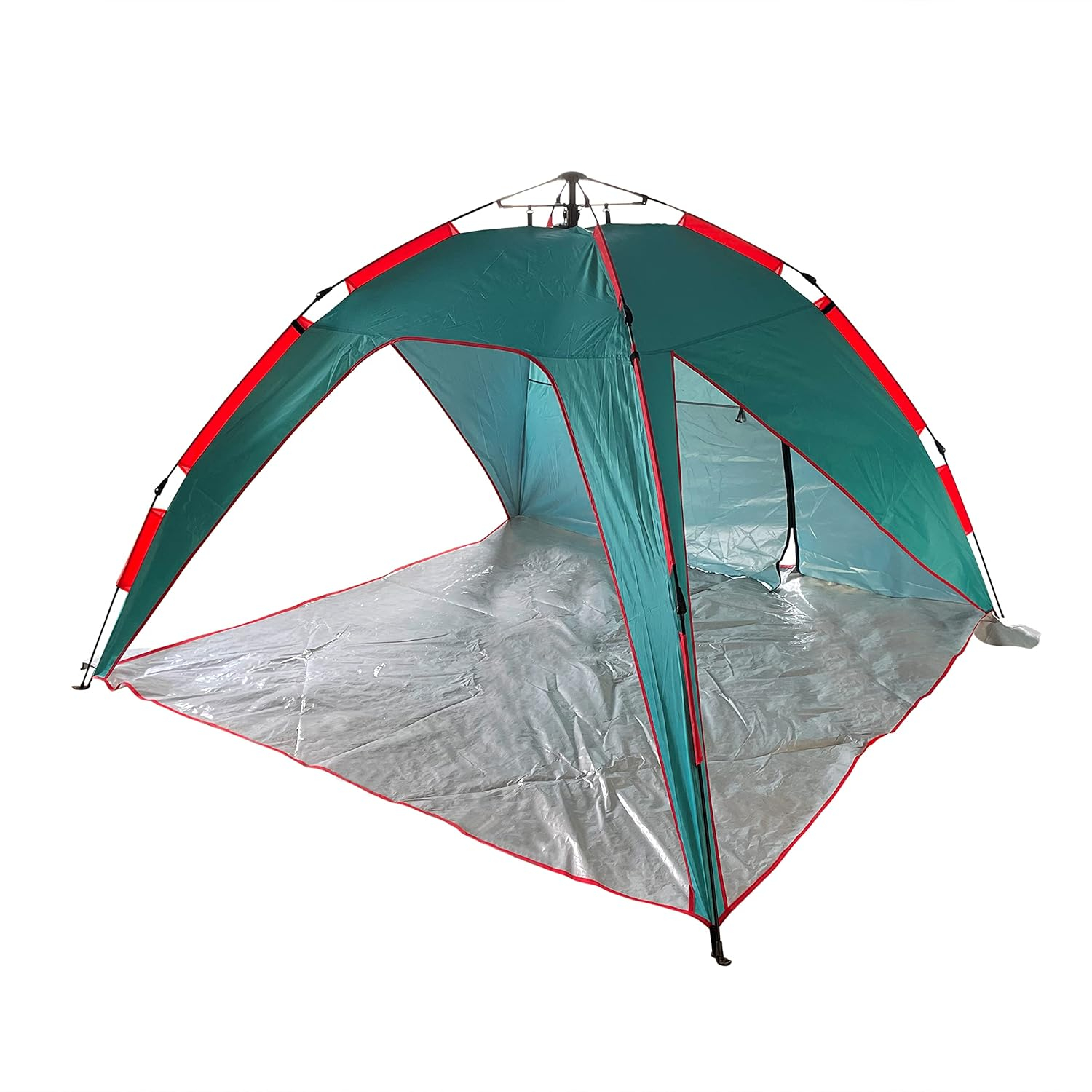 Bliss Hammocks Pop-up Collapsible Beach Tent with Carry Bag, Wind Resistant - Teal & Orange