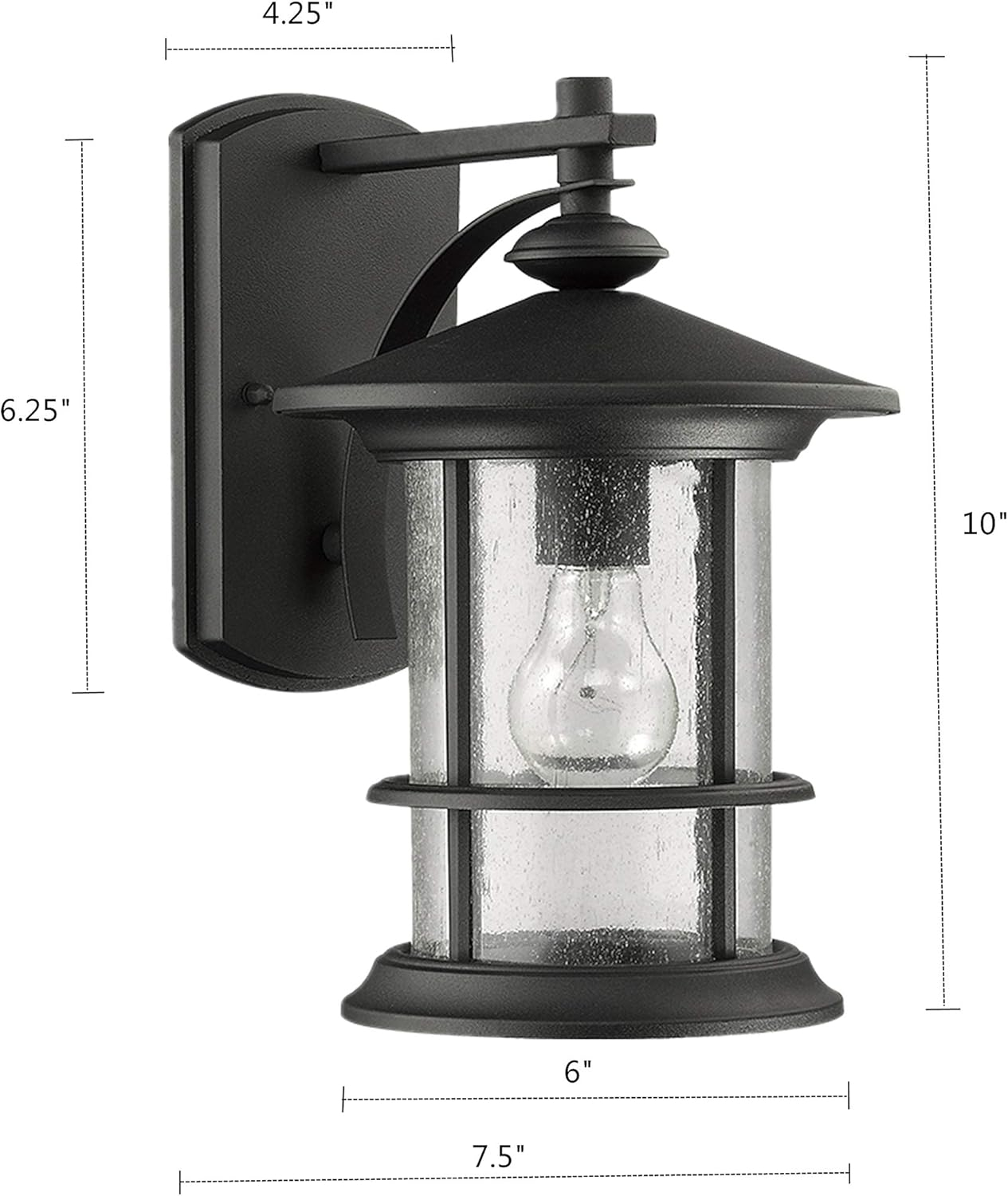 Belle 1 Light Transitional Outdoor Wall Lantern in 2 Pack Matte Black Small Black Matte 7 to 12 Inches Under 6 Inches