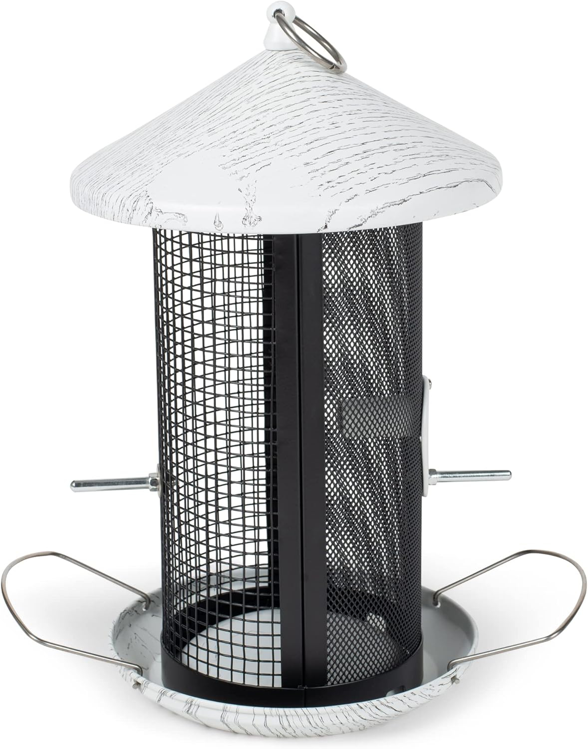 Cottage Garden Hanging 12 inch Whitewashed Finish Heavy Duty Mesh Metal 3 Lb. Bird Feeder