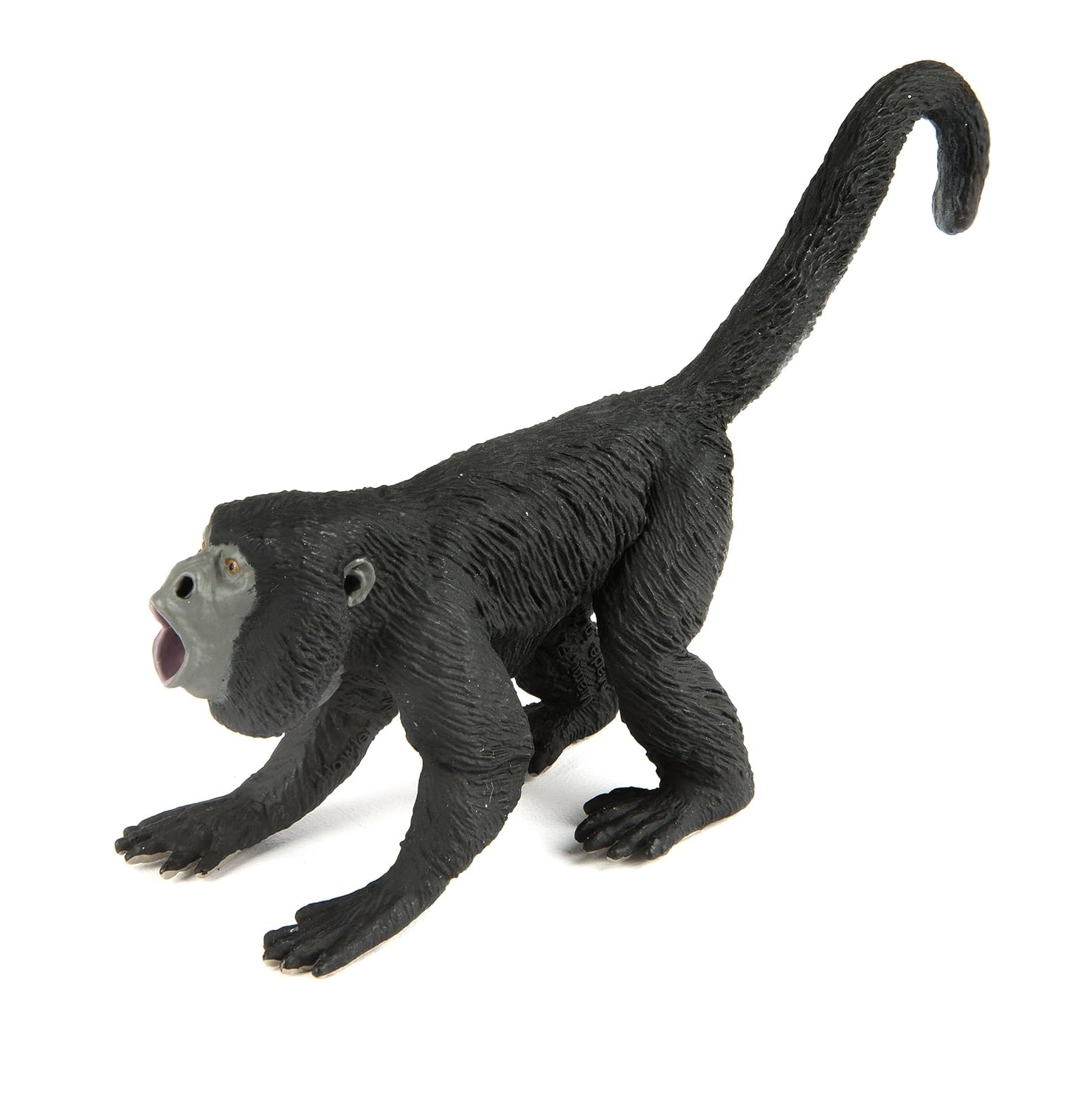 Hand-Painted Black and Gray PVC Howler Monkey Figurine