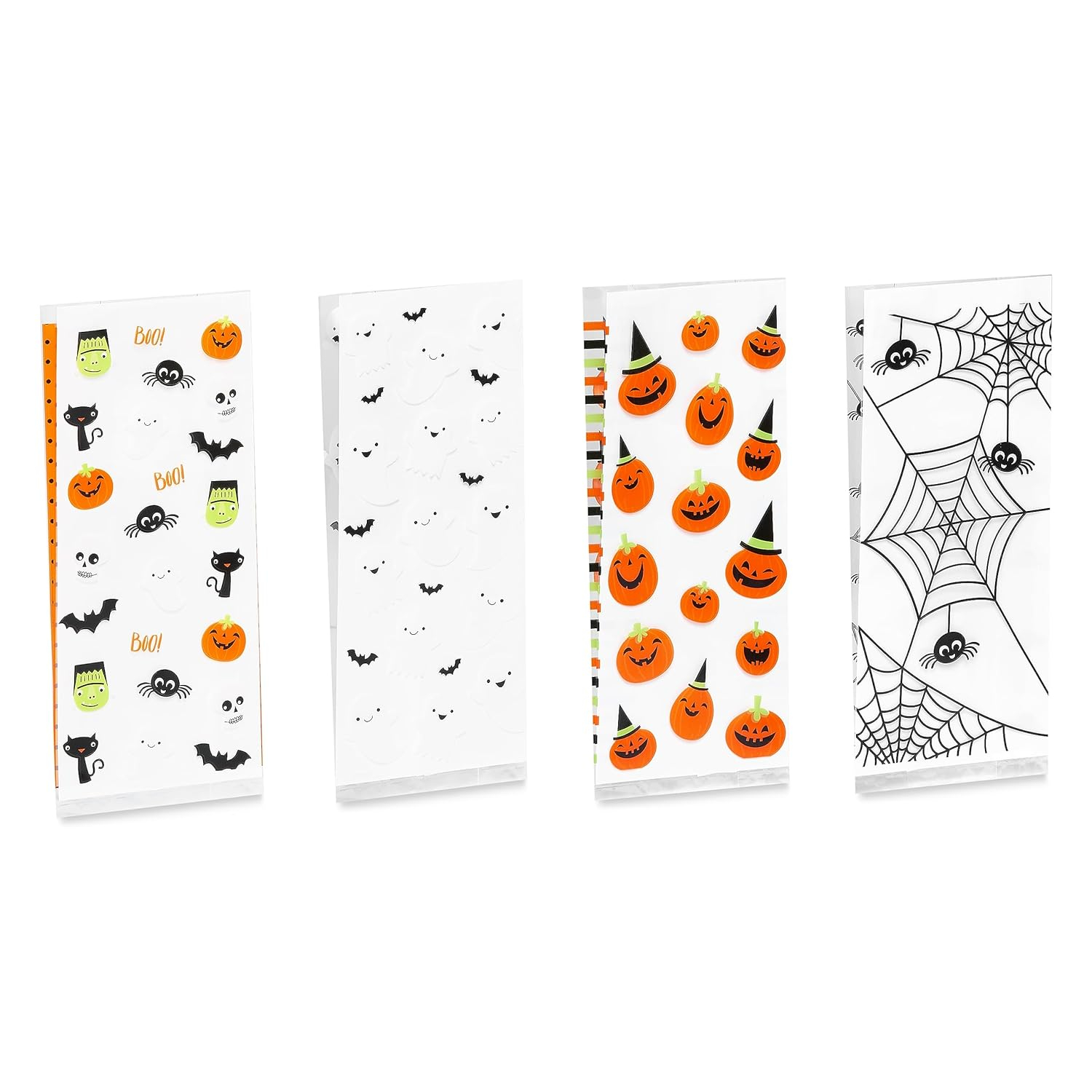 American Greetings 12" Medium Halloween Goodie Bags, Ghosts (120-Count)