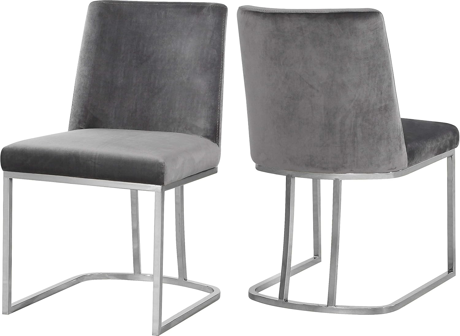 Meridian Furniture Heidi Gray Velvet Dining Chair (Set of 2)