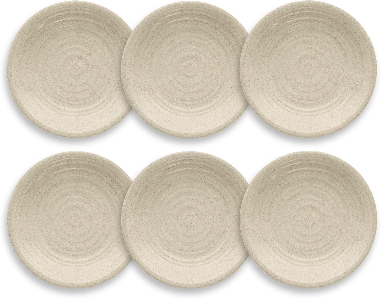 Abode Homewares TarHong Planta Artisan Solid Salad Plate, 8.5", Planta (Majority Plant Based with Melamine Binder), Shatterproof, Indoor/Outdoor Entertaining, Set of 6, Birch Matte