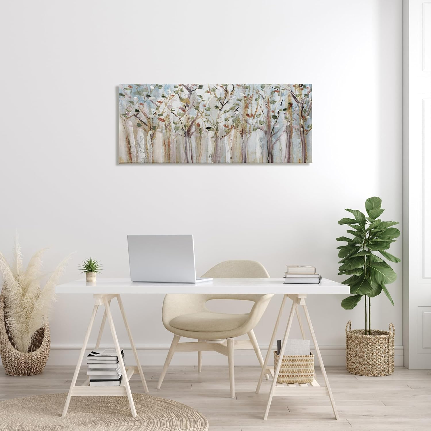 Stupell Industries Bare Branch Trees Birch Forest Fall Twigs Abstract Painting,48 x 20, Design by Susan Jill