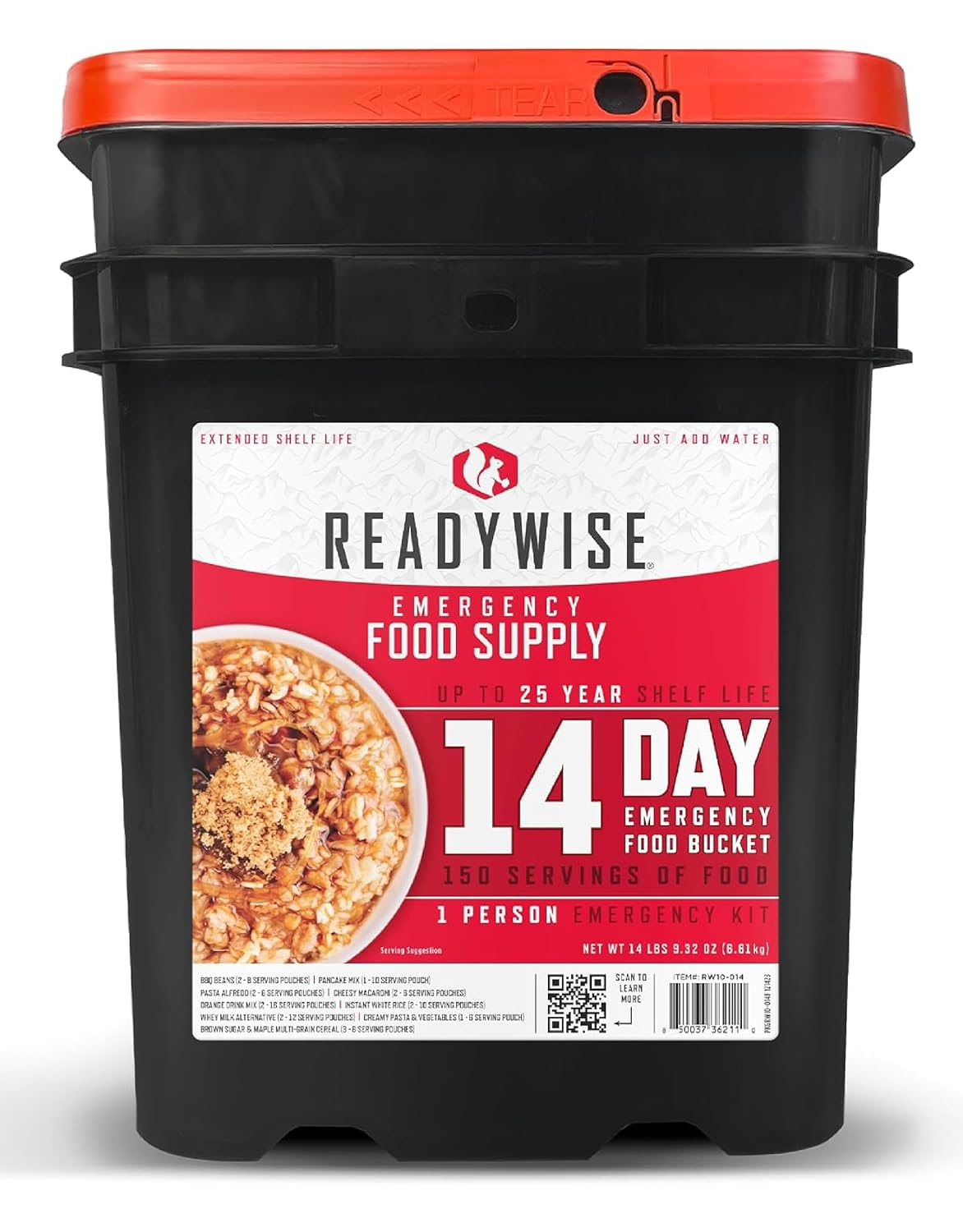ReadyWise RW10-014 9.75 x 11.75 x 14.75 in. 14 Day Emergency Food Bucket