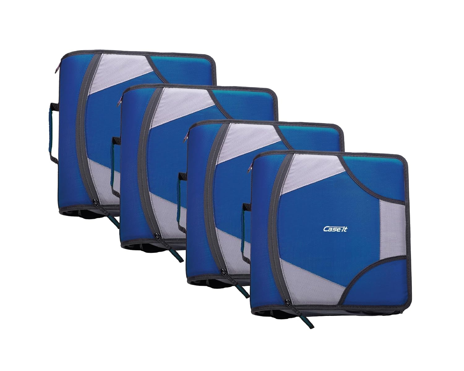 Case it King Size Mighty Zip Tab Binder, 3 Rings, 4" Capacity, 11 X 8.5, Midnight Blue