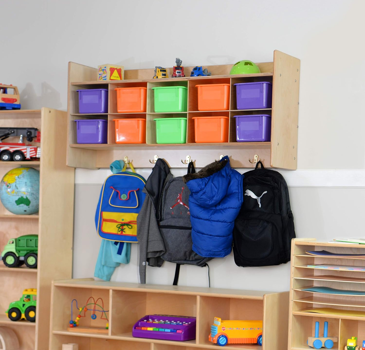 Contender (10) Cubbie Wall Hanging Storage with Hooks