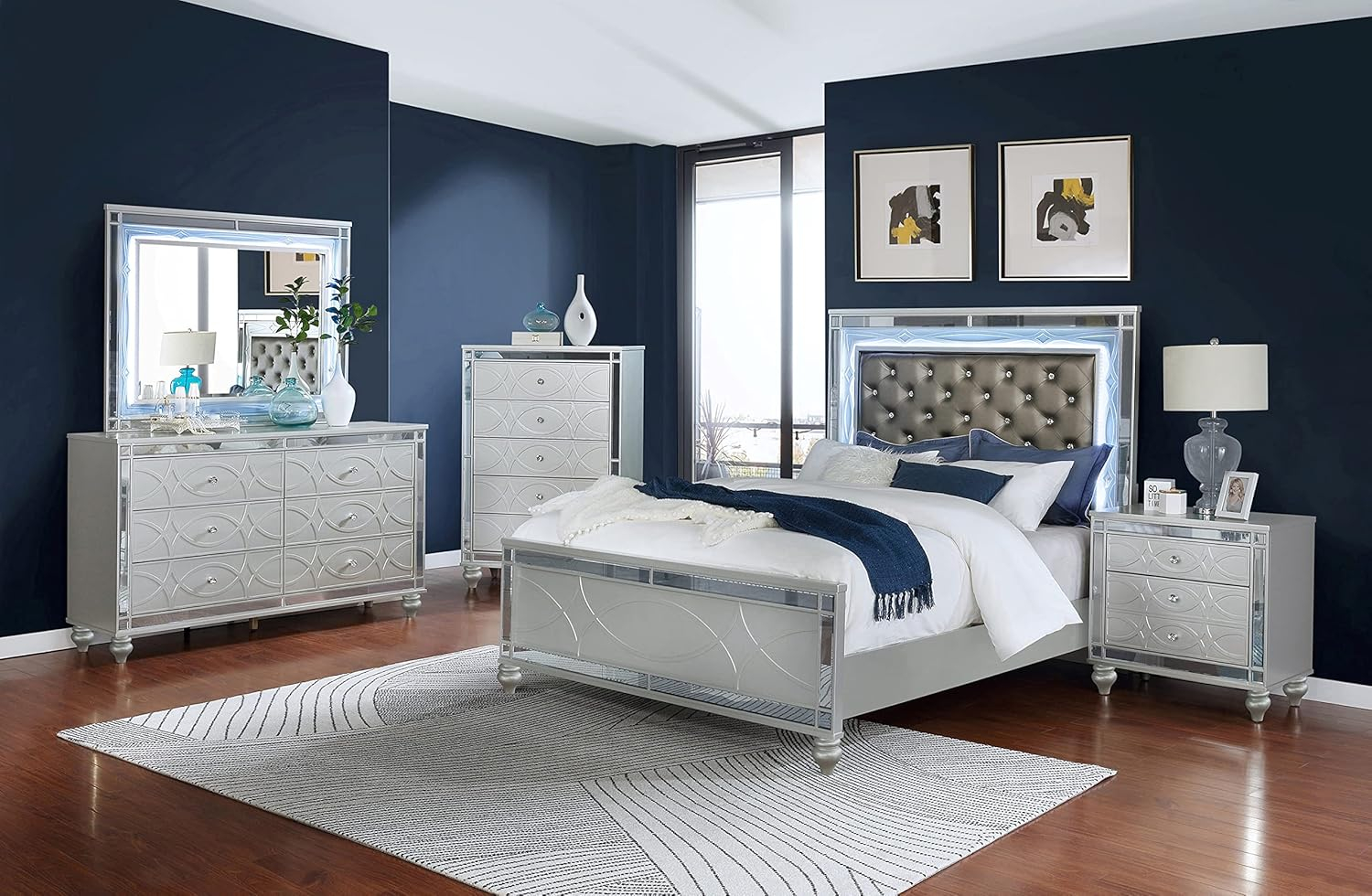 Gunnison 6-drawer Dresser Silver Metallic