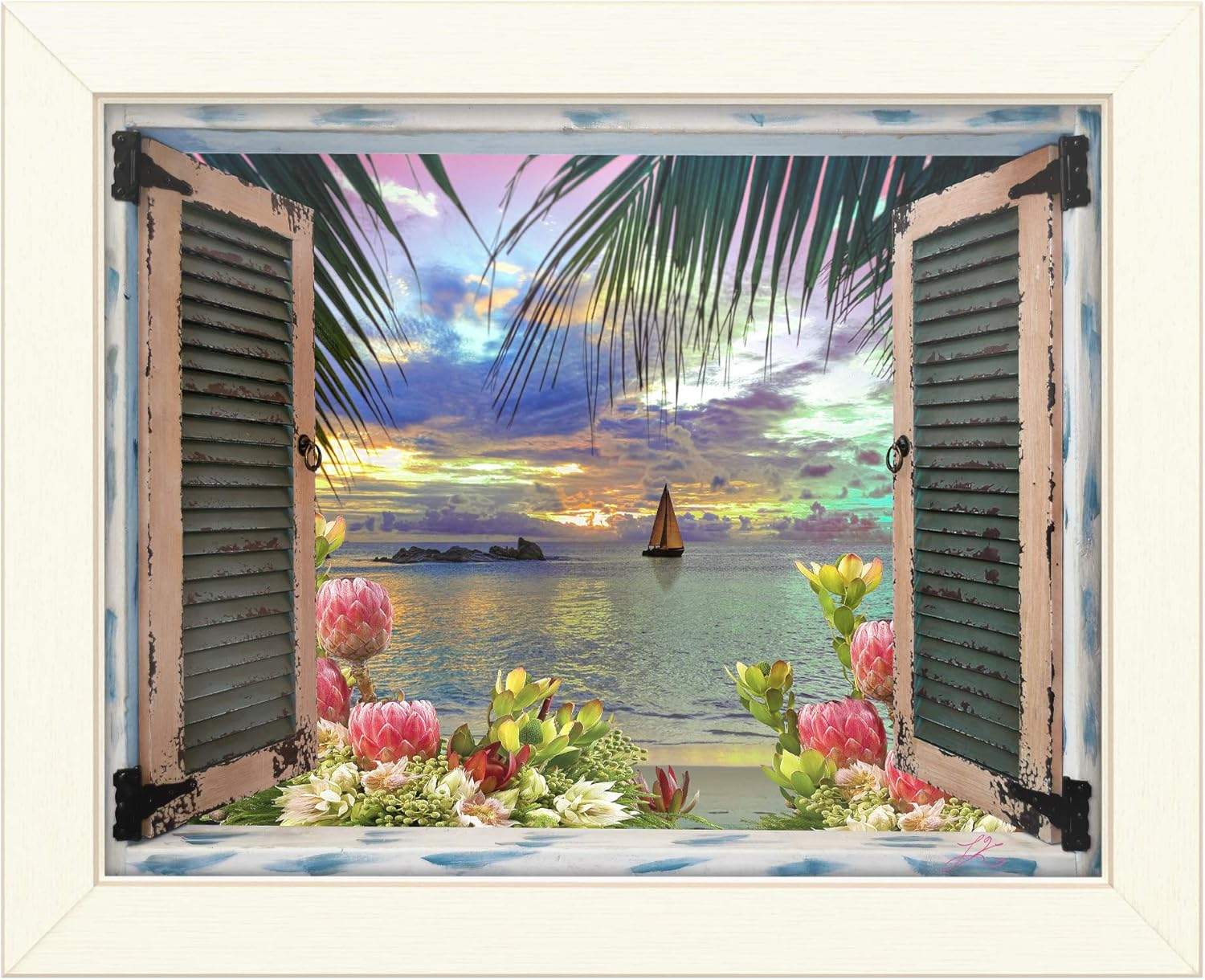 Leo Kelly 'Tropical Window to Paradise III' Canvas Art