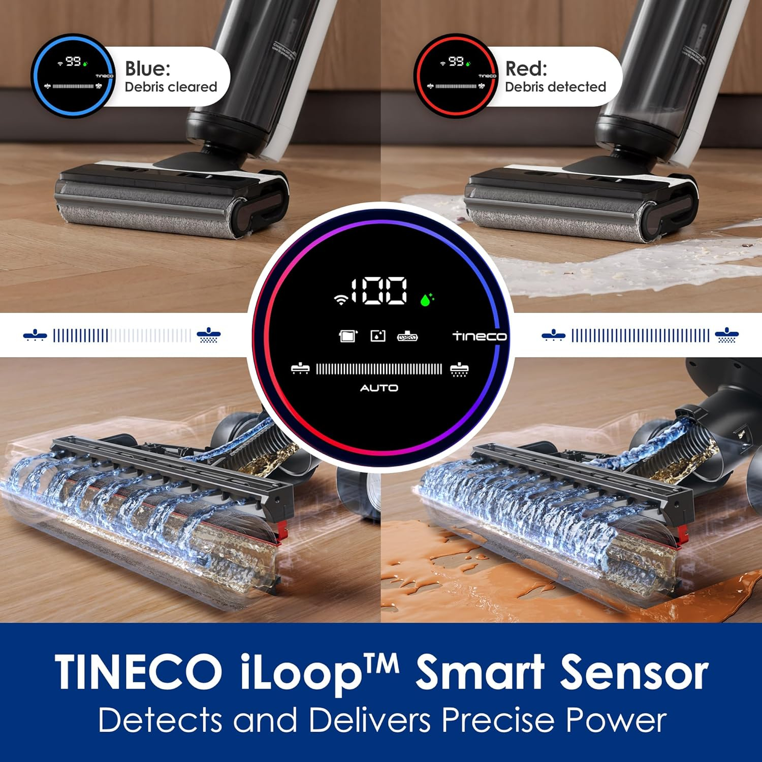 Tineco Cordless White Wet Dry Vacuum Cleaner with LED Display