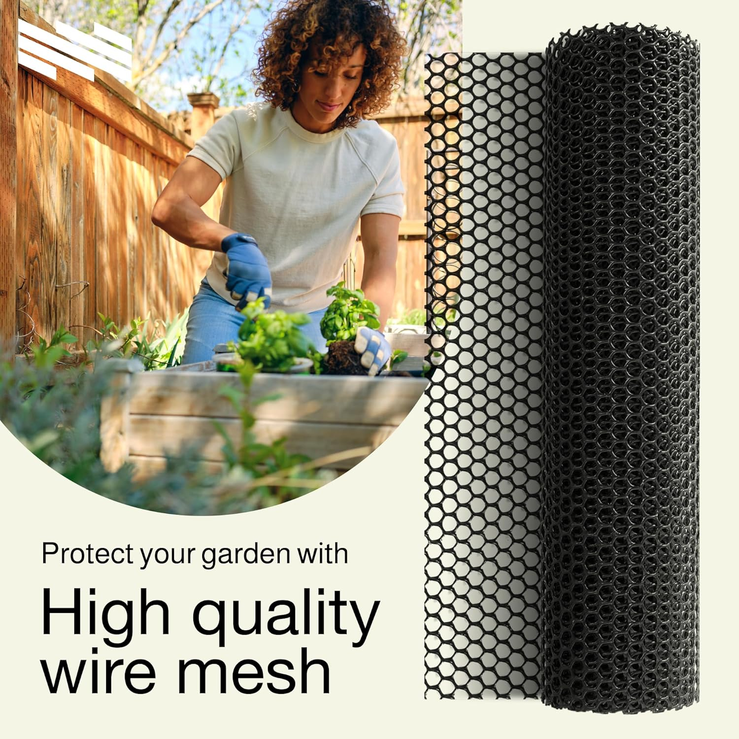 Black Plastic Chicken Wire Mesh Fence 15.7in x 10ft Roll