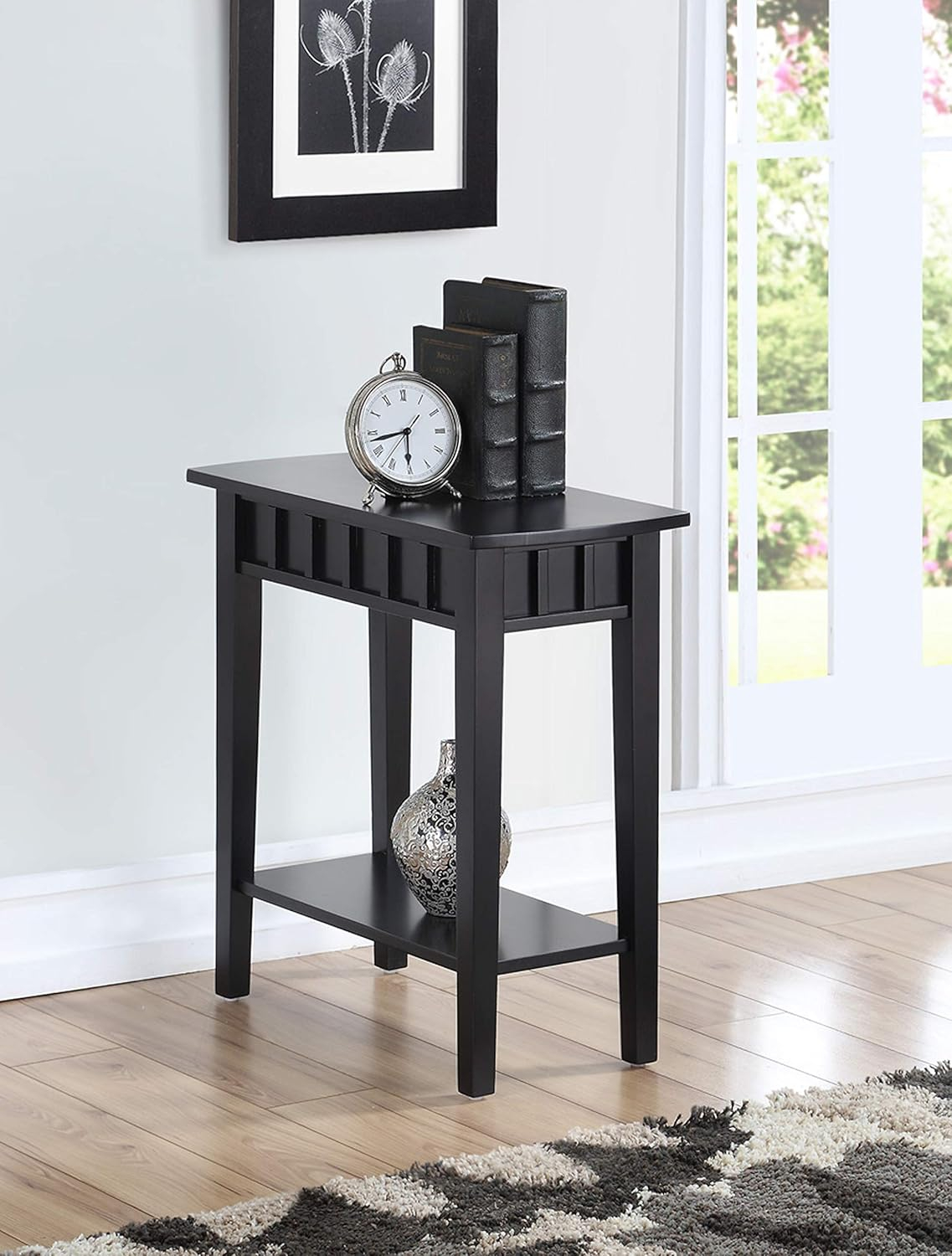 Dennis End Table with Shelf Espresso