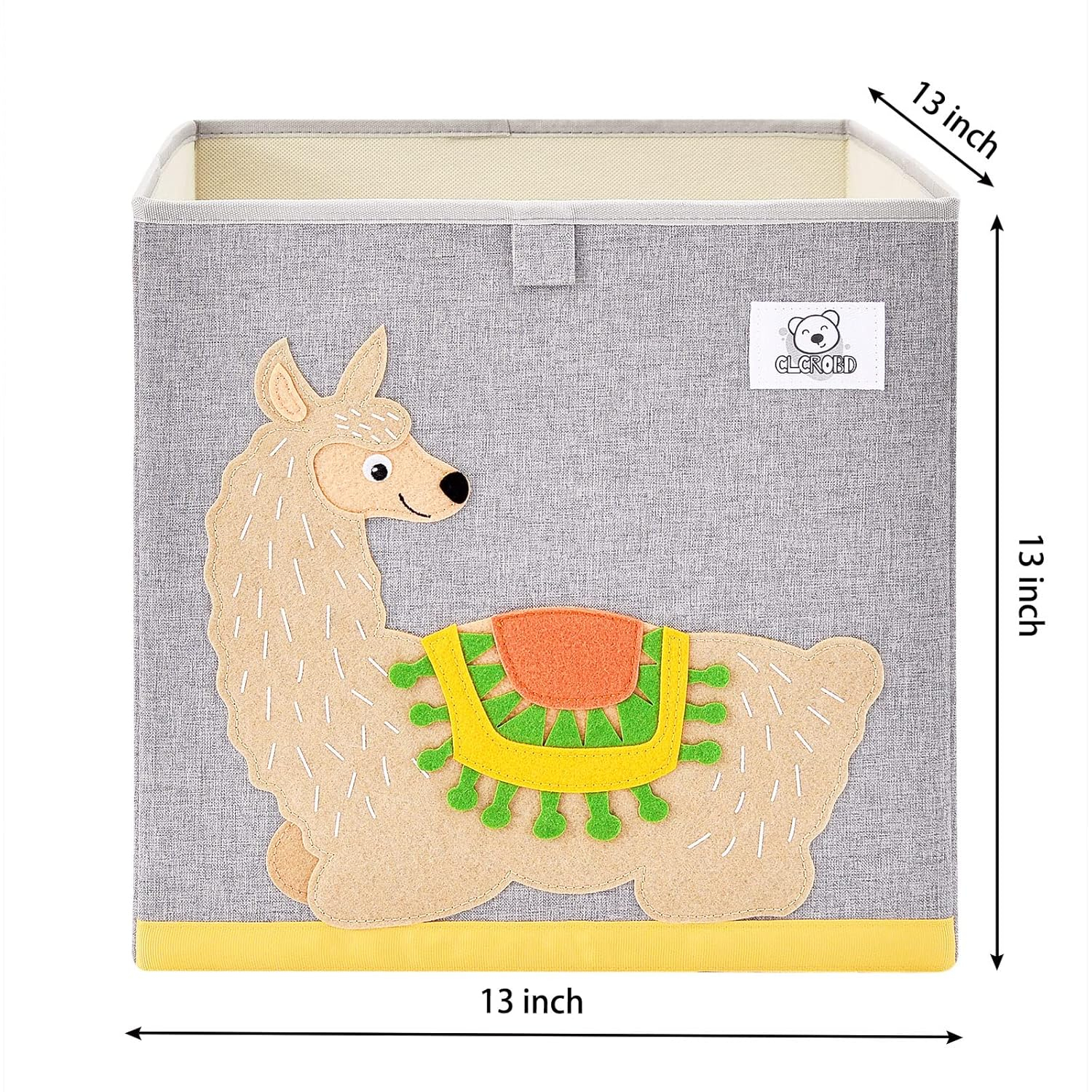 CLCROBD Foldable Animal Cube Storage Bins Fabric Toy Box/Chest/Organizer for Toddler/Kids Nursery, Playroom, 13 inch (Alpaca)