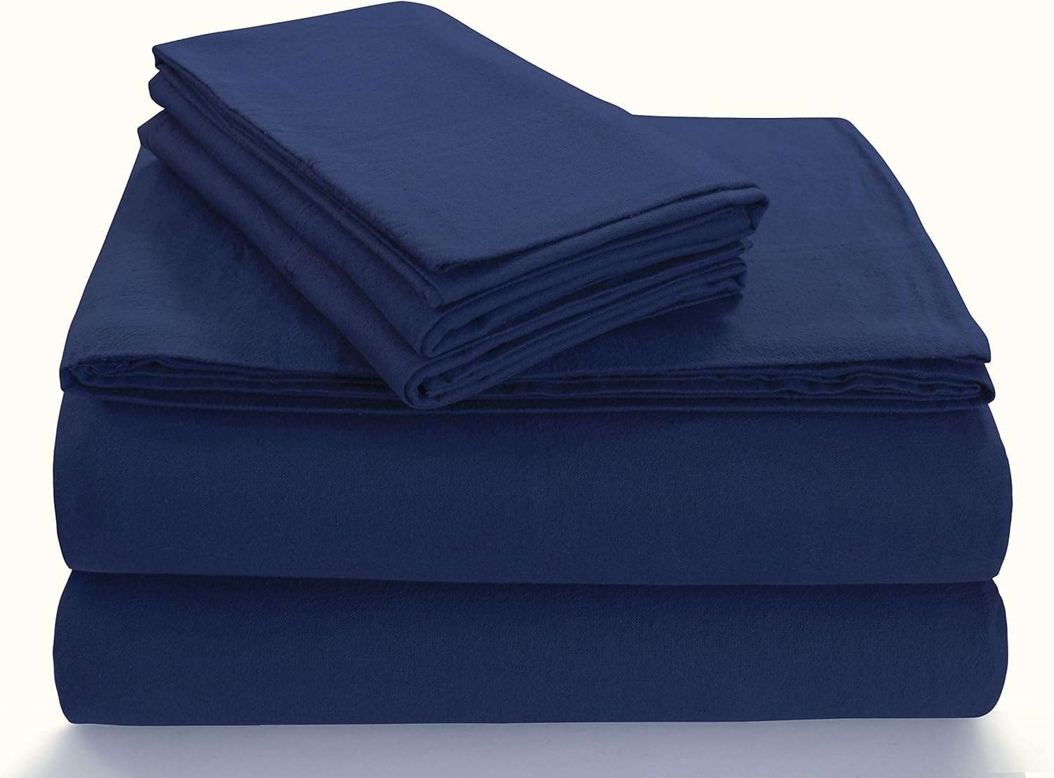 MARWAH CORPORATION Cotton Flannel Extra Deep Pocket Bed Sheet Set with Oversize Flat Sheet Dark Blue Full Flannel Plaid, Motif Traditional, Casual