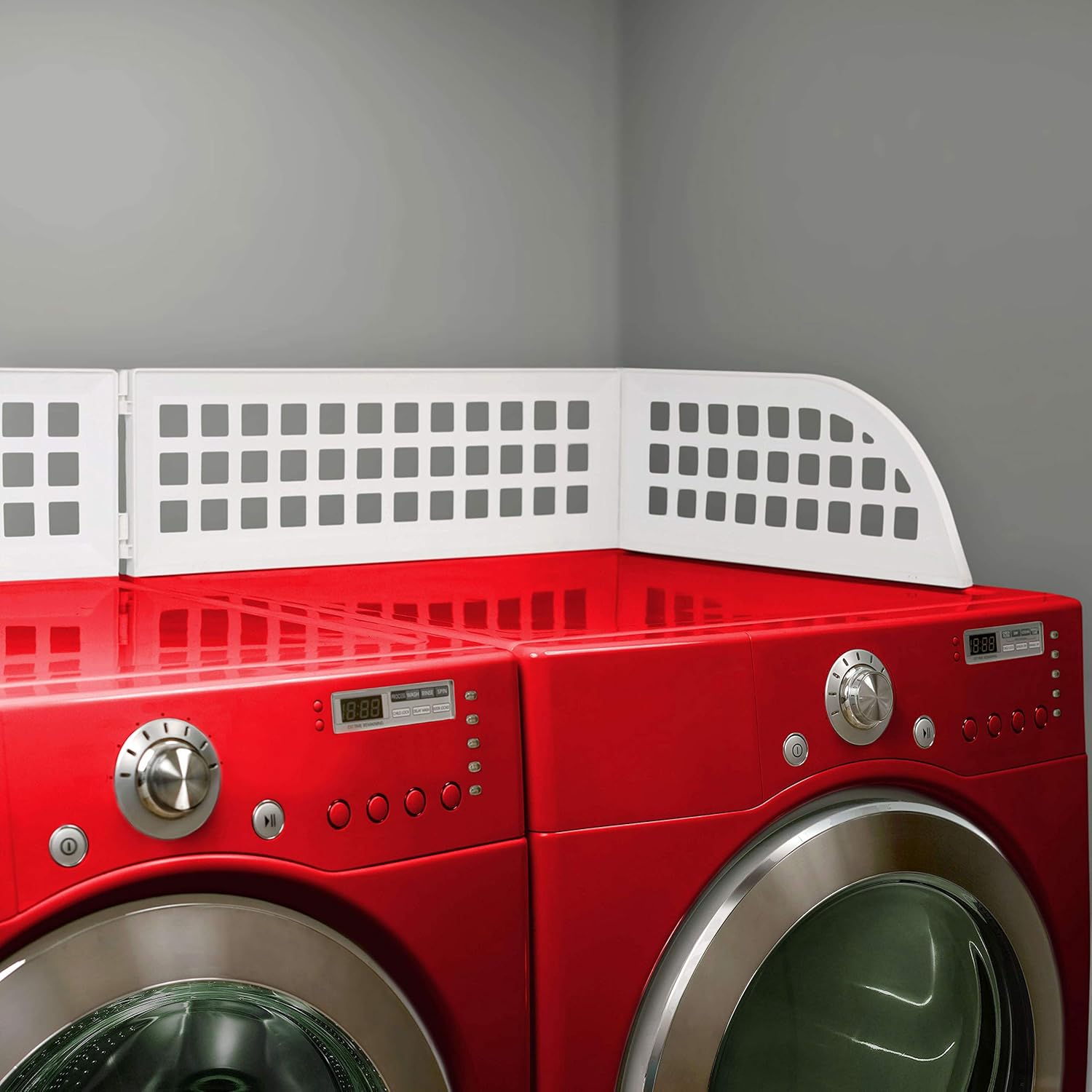Haus Maus The Original Laundry Guard - Stop Laundry Falling Behind Washer/Dryer - Invented by a US Mom - Made in North America - Magnetic - Fits Most Front Loading Machines - Top of Fridge - White