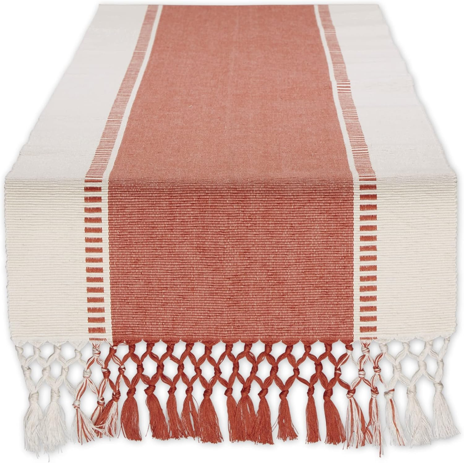 Spice Dobby Stripe Ribbed Table Runner 13x72