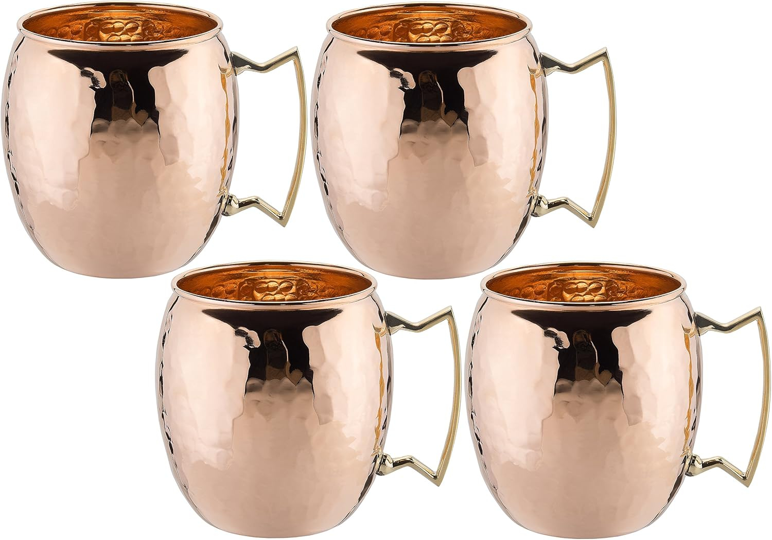 Old Dutch OS429H International, Purveyors of the Original 100% Pure Copper, Unlined Hammered Moscow Mule Mug, 16-Ounce, Set of 4