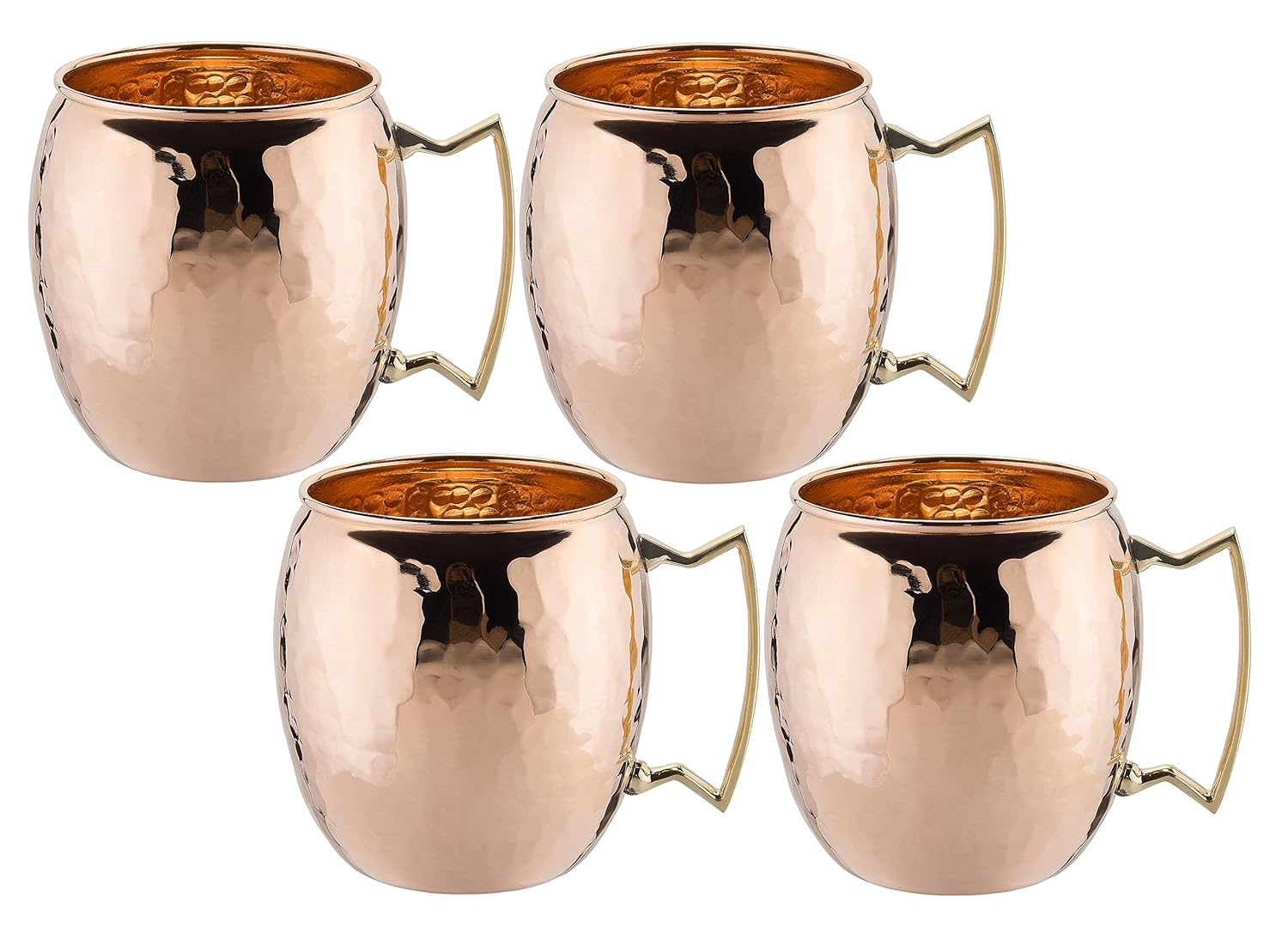 Old Dutch OS429H International, Purveyors of the Original 100% Pure Copper, Unlined Hammered Moscow Mule Mug, 16-Ounce, Set of 4