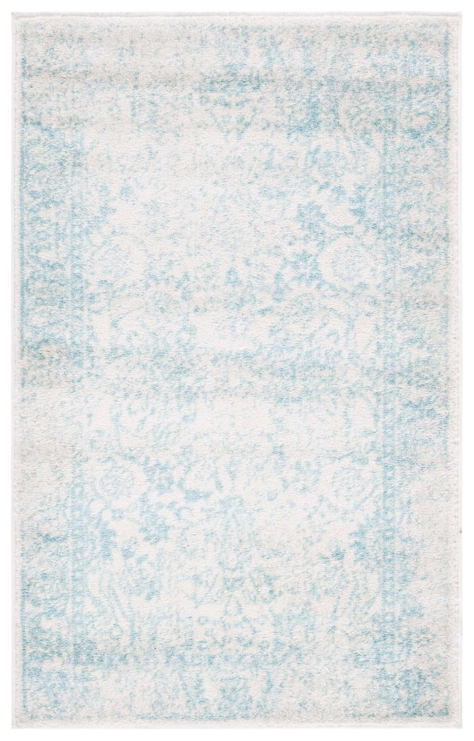 SAFAVIEH Adirondack Wyatt Traditional Distressed Area Rug, Ivory/Light Blue, 3' x 5'