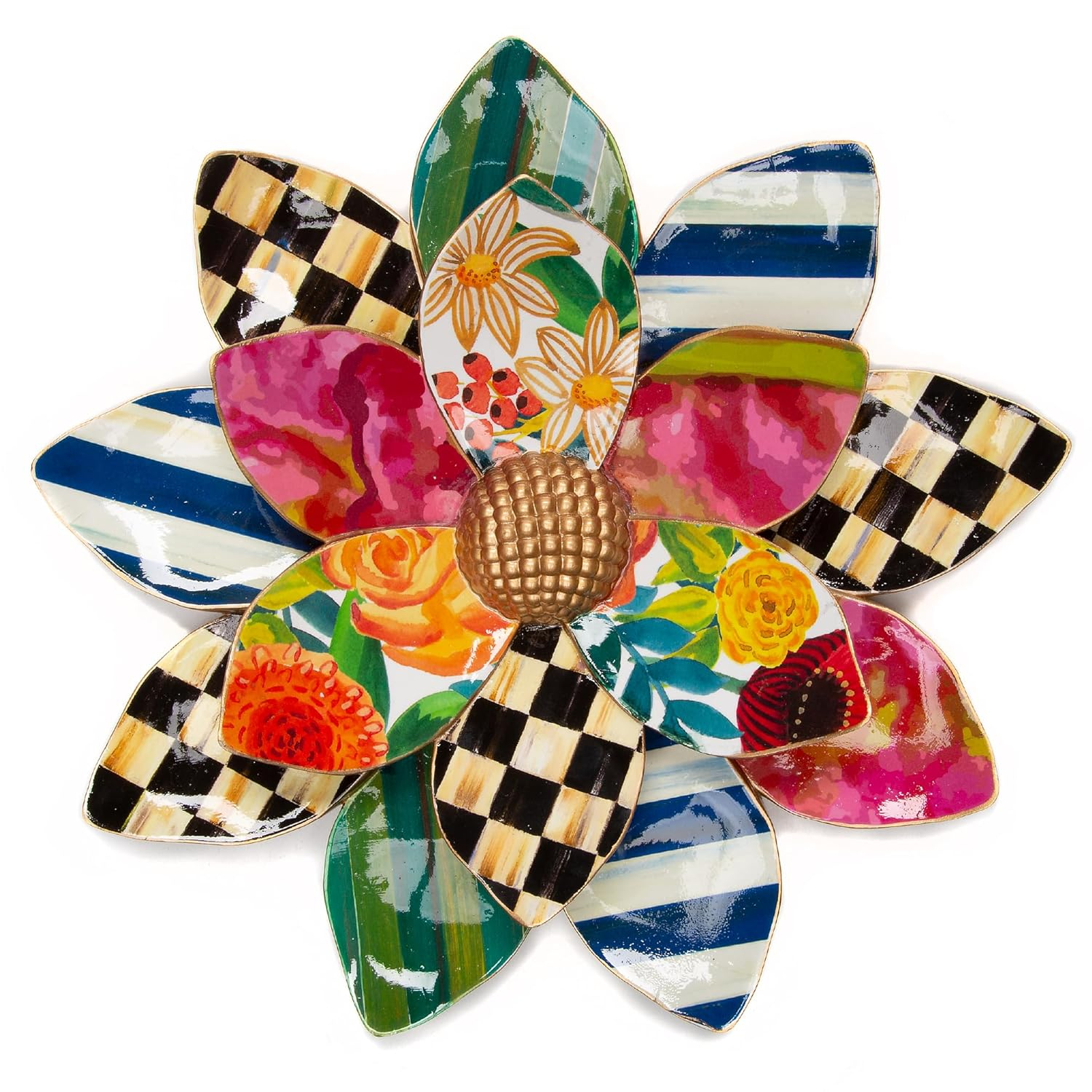 Golden Center Floral Wallflower Resin Art for Kids