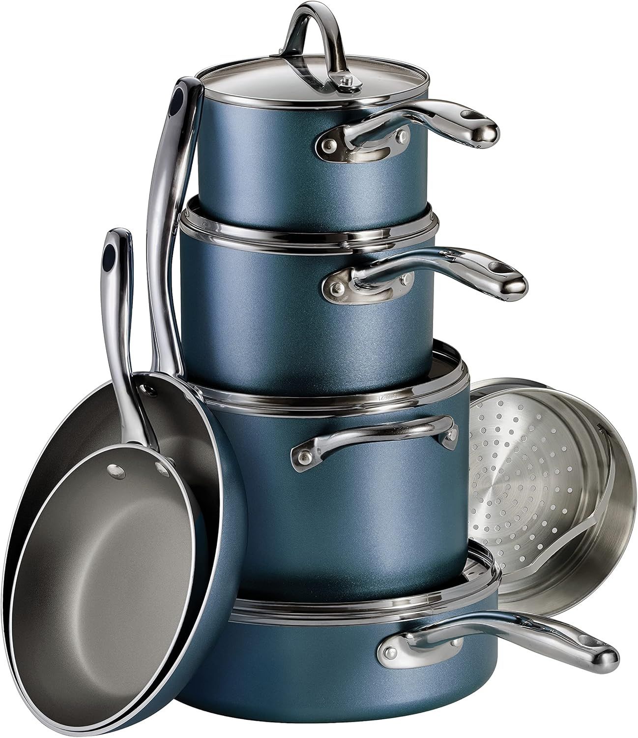 Charcoal Gray 11-Piece Nonstick Aluminum Cookware Set